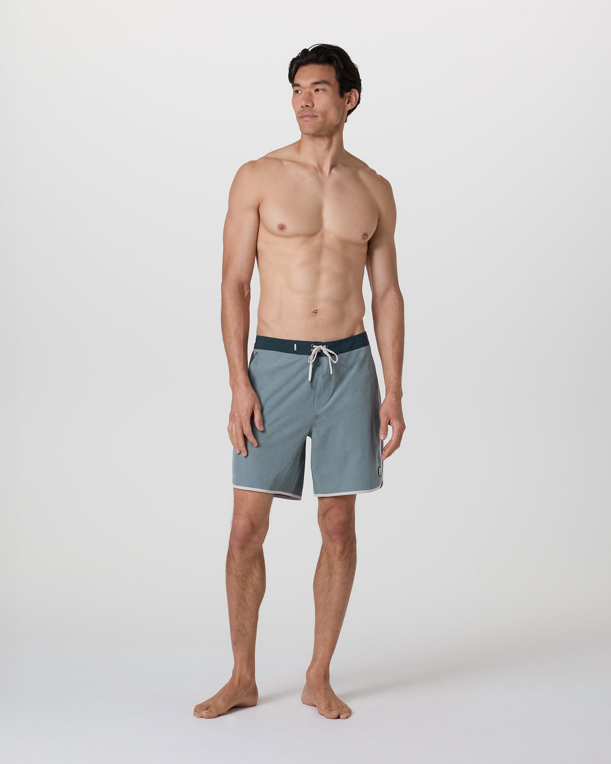 Cruise Boardshort | Dusty Blue Linen Texture