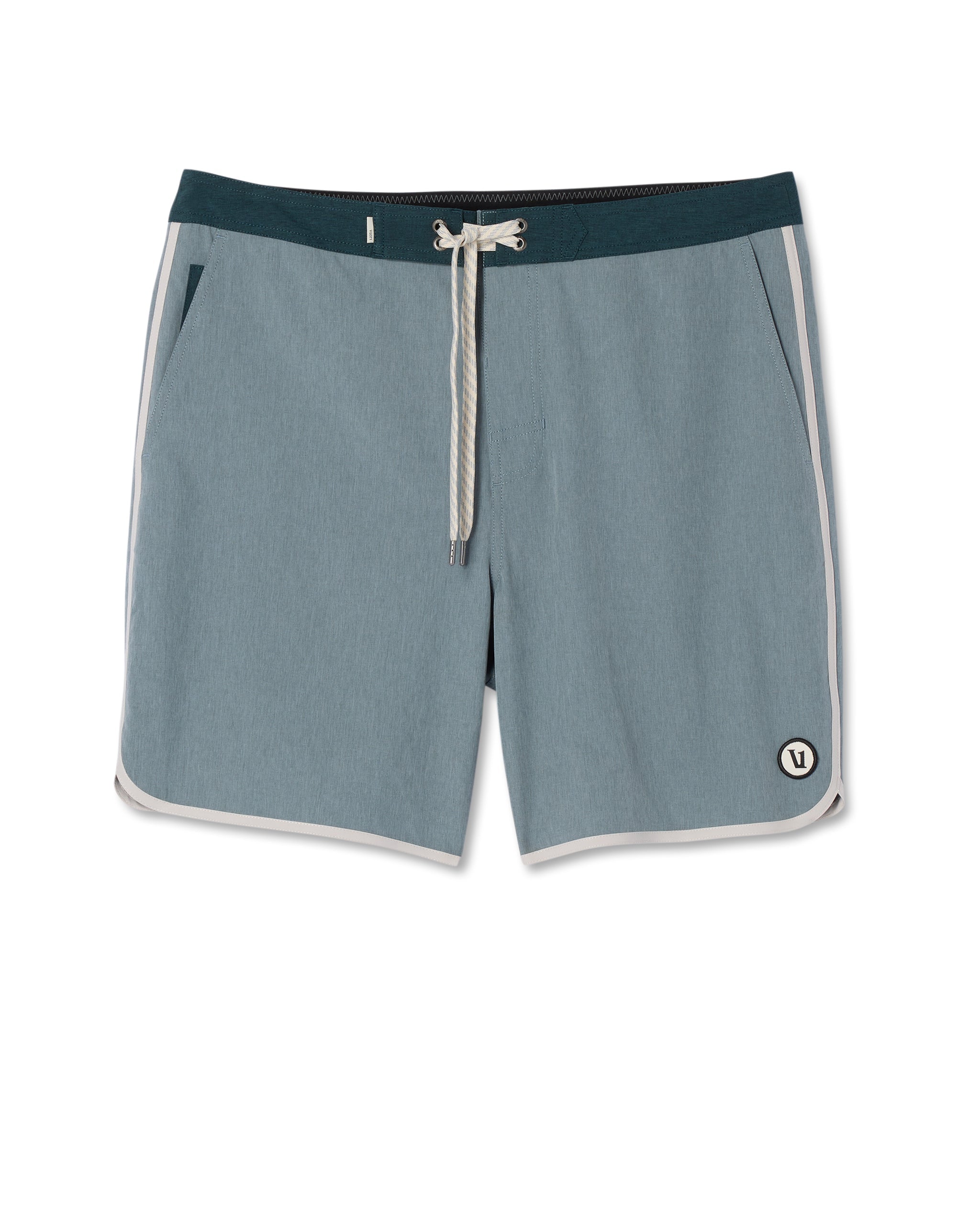 Cruise Boardshort | Dusty Blue Linen Texture