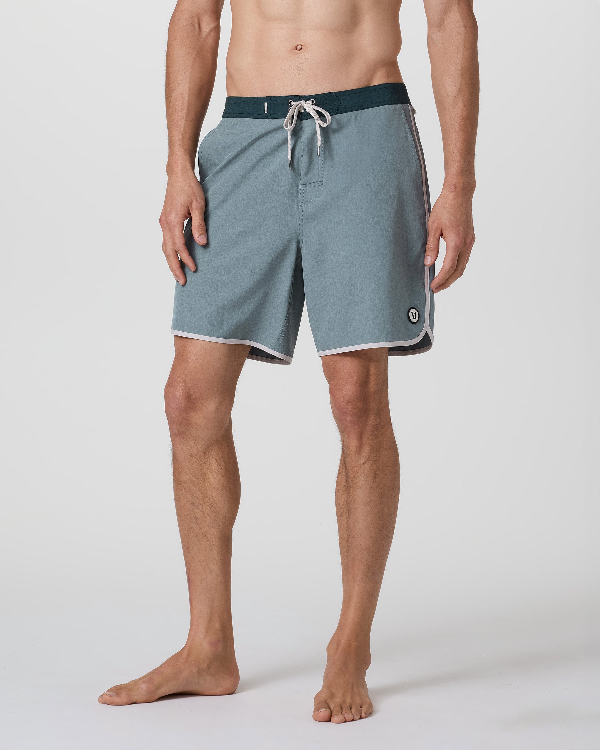 Cruise Boardshort | Dusty Blue Linen Texture