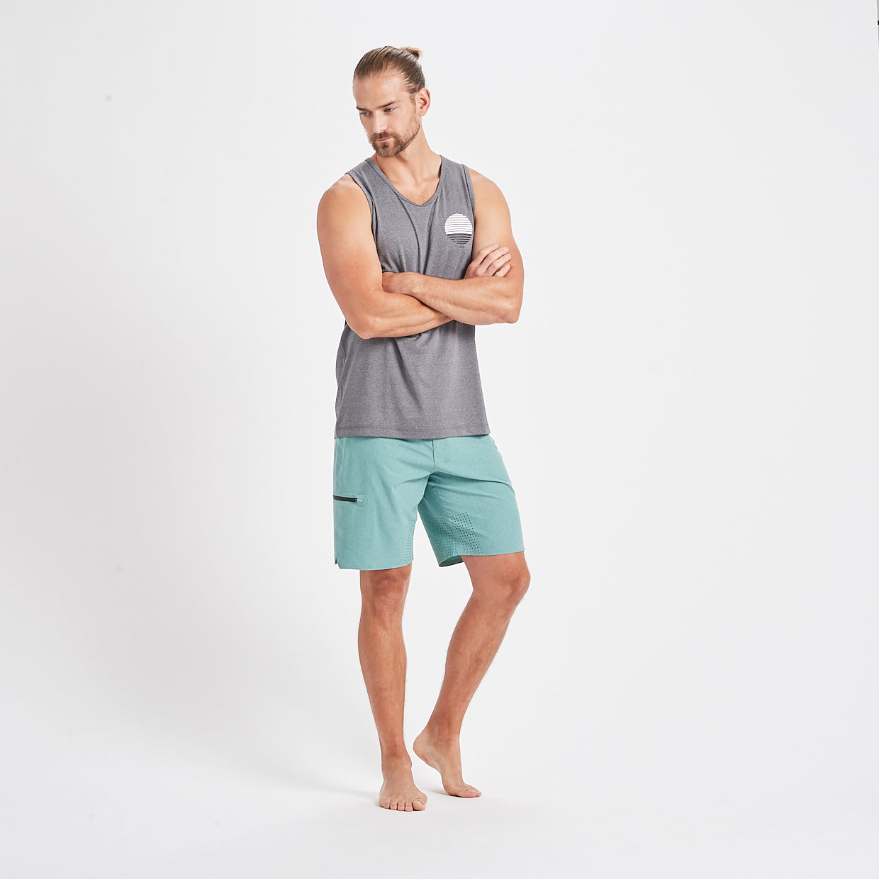 Sonic Seamless Boardshort | Aloe Linen Texture