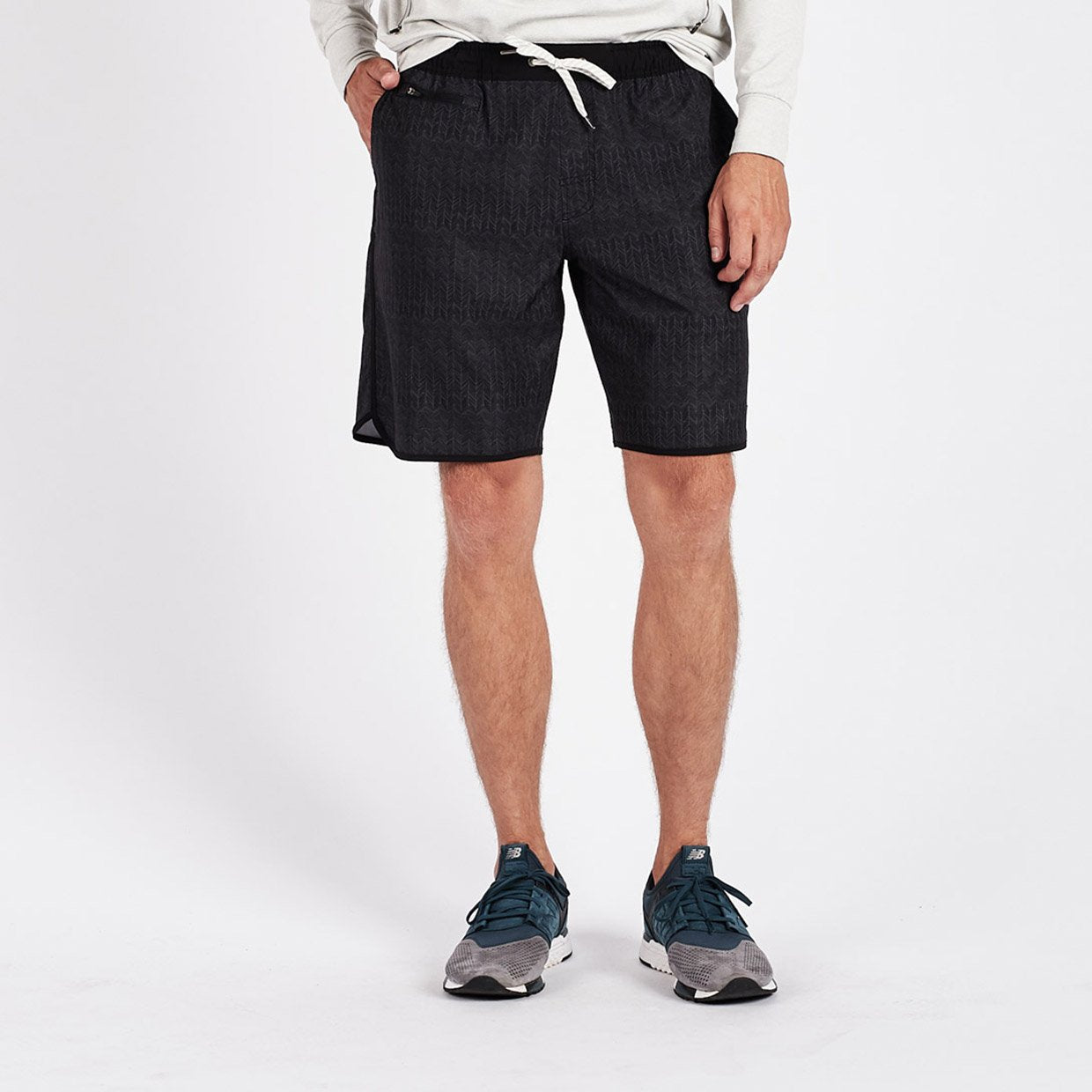 Banks Short | Black Herringbone Texture