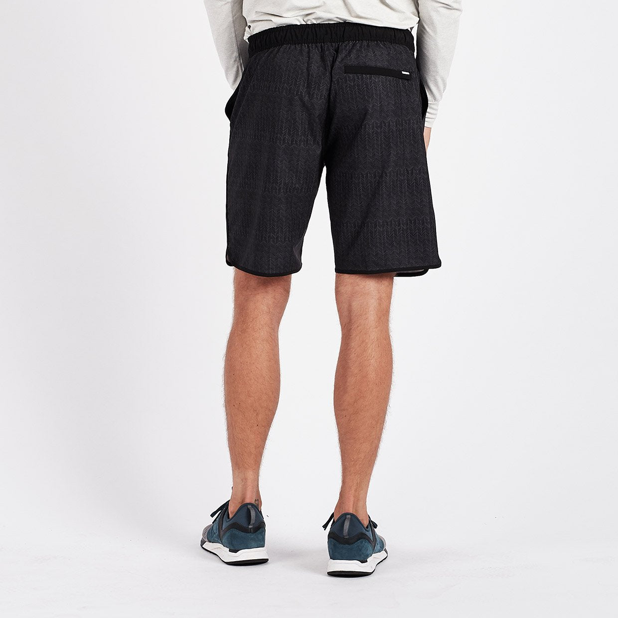 Banks Short | Black Herringbone Texture