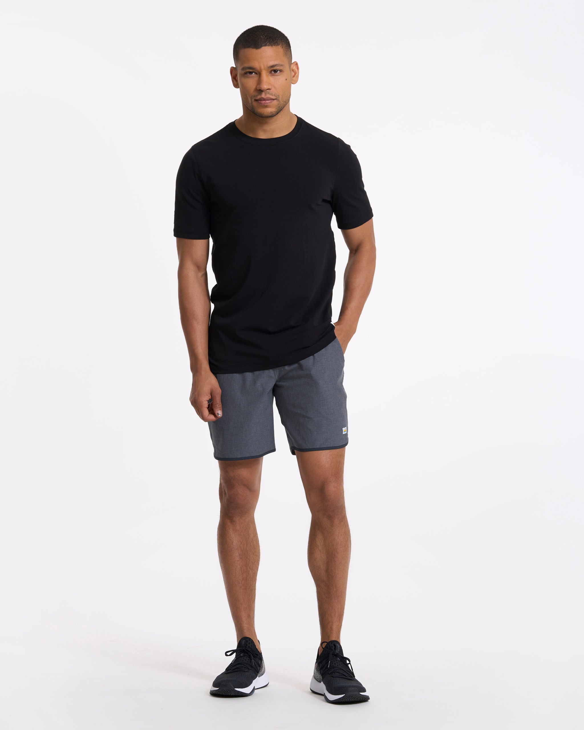 Banks Short | Charcoal Engineered Stripe