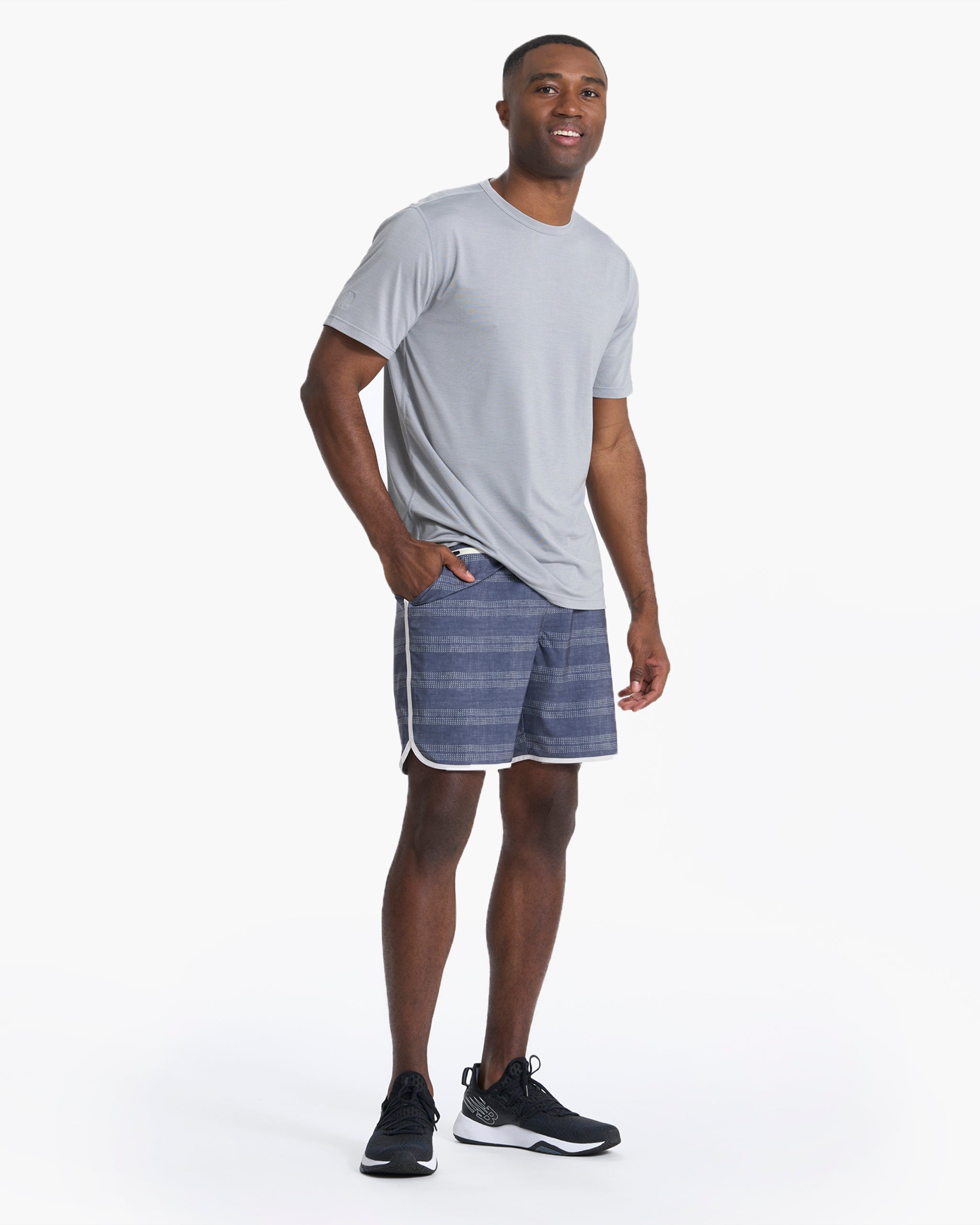 Banks Short | Charcoal Linen Dot