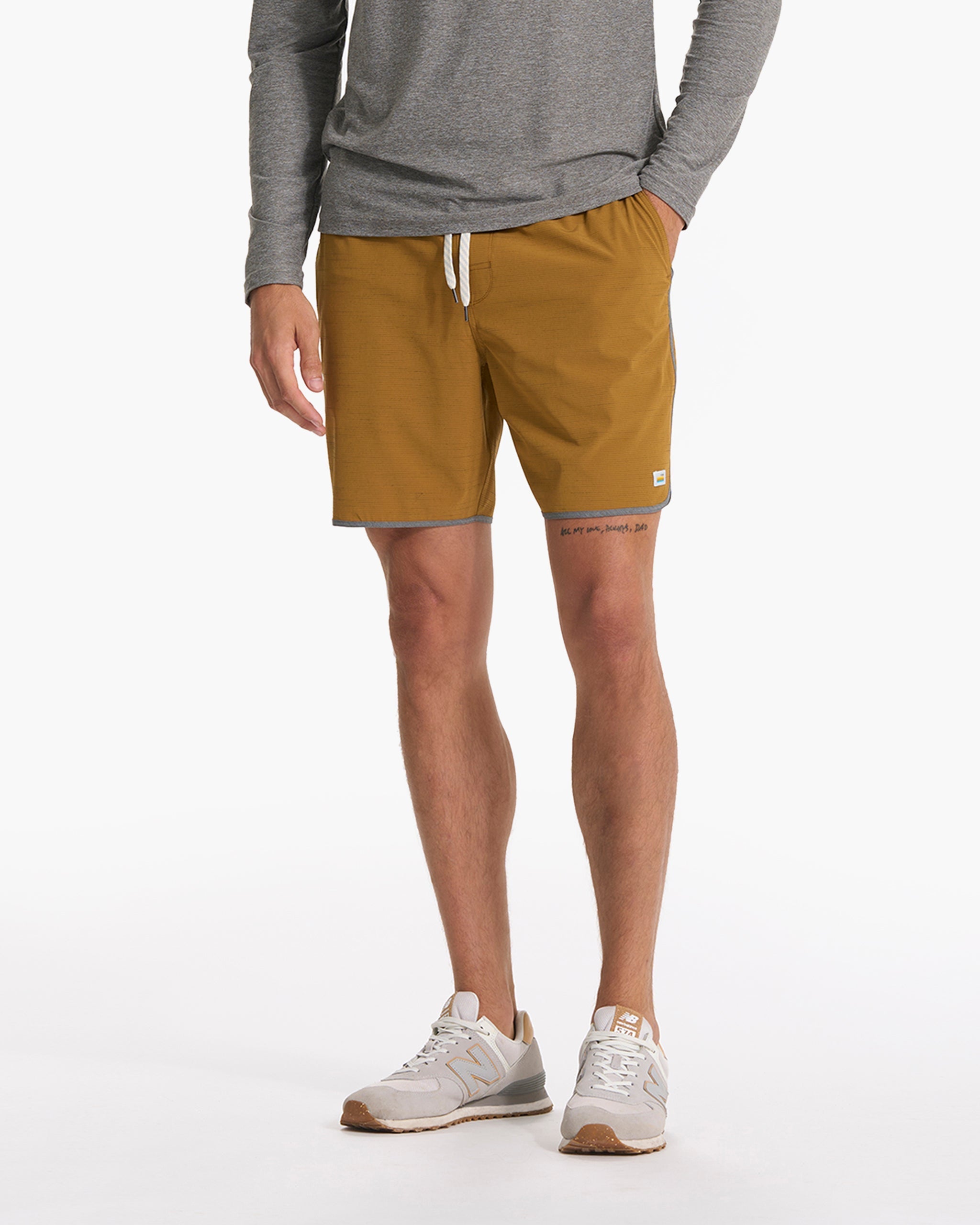 Banks Short | Dark Golden Slub Stripe