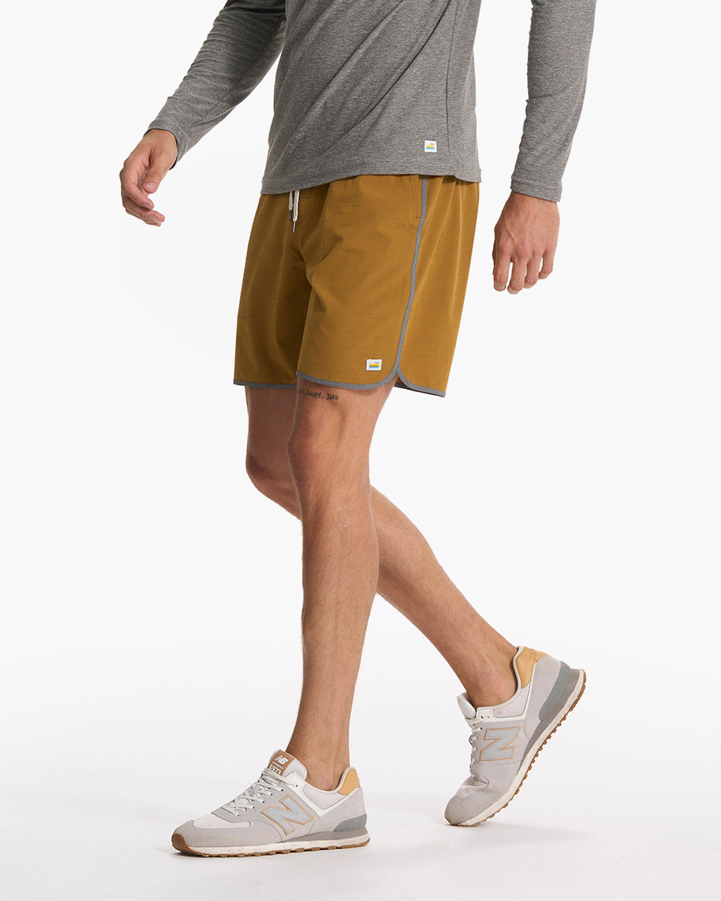 Banks Short | Dark Golden Slub Stripe