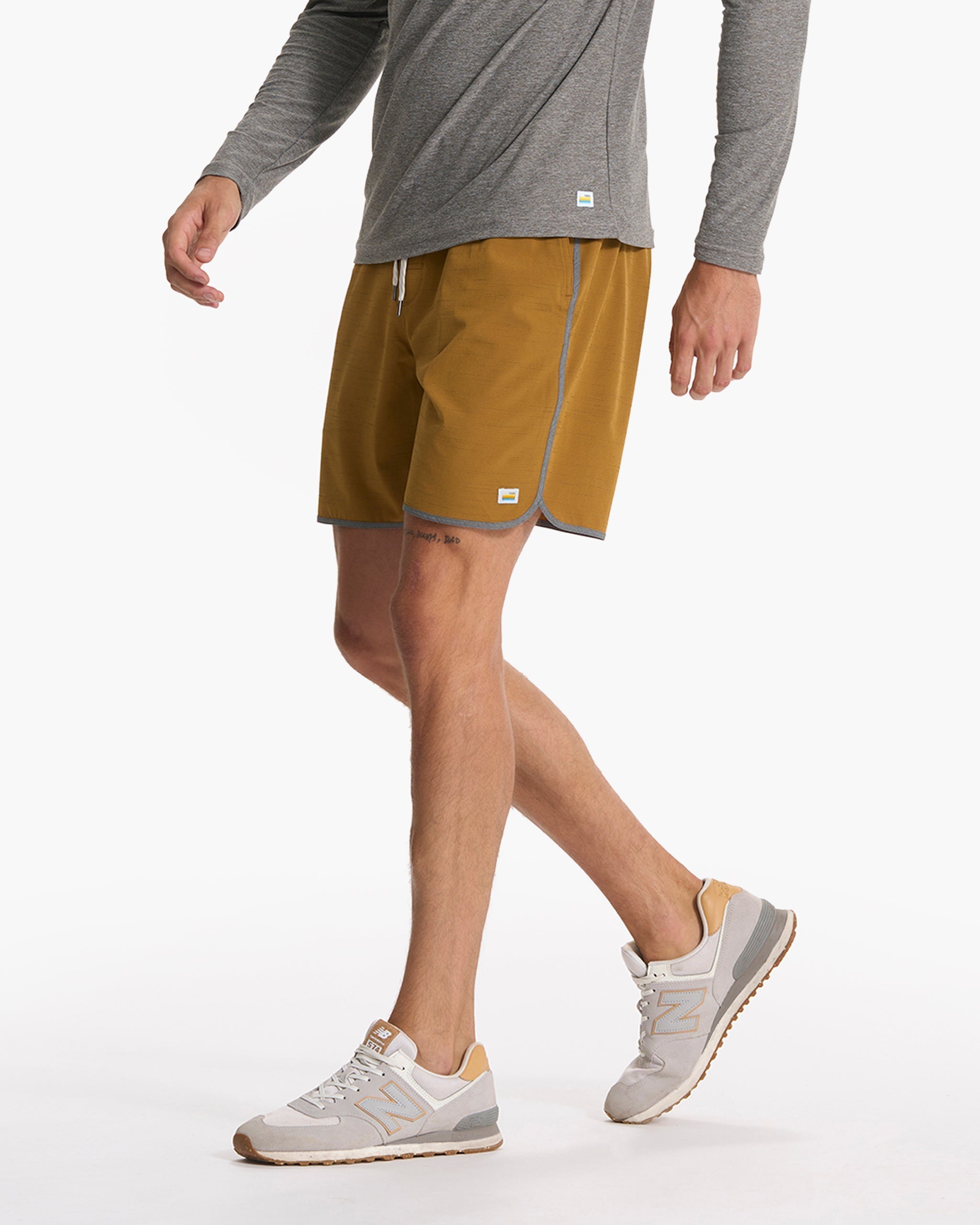 Banks Short | Dark Golden Slub Stripe