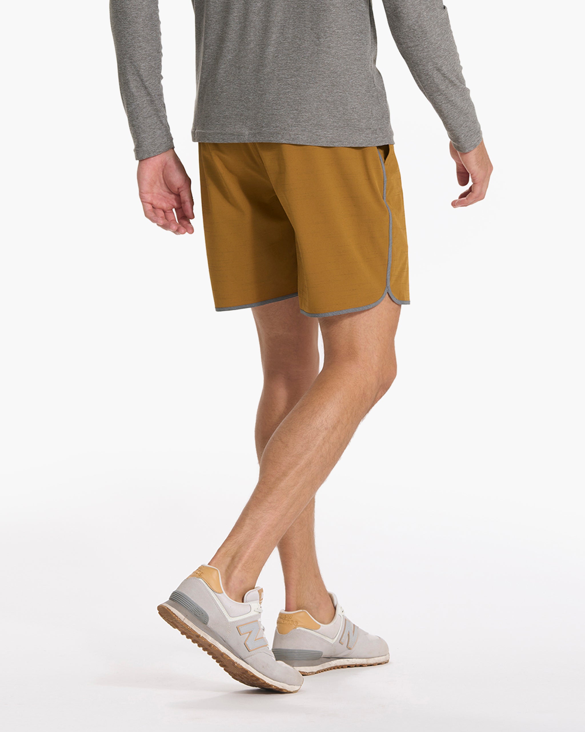 Banks Short | Dark Golden Slub Stripe