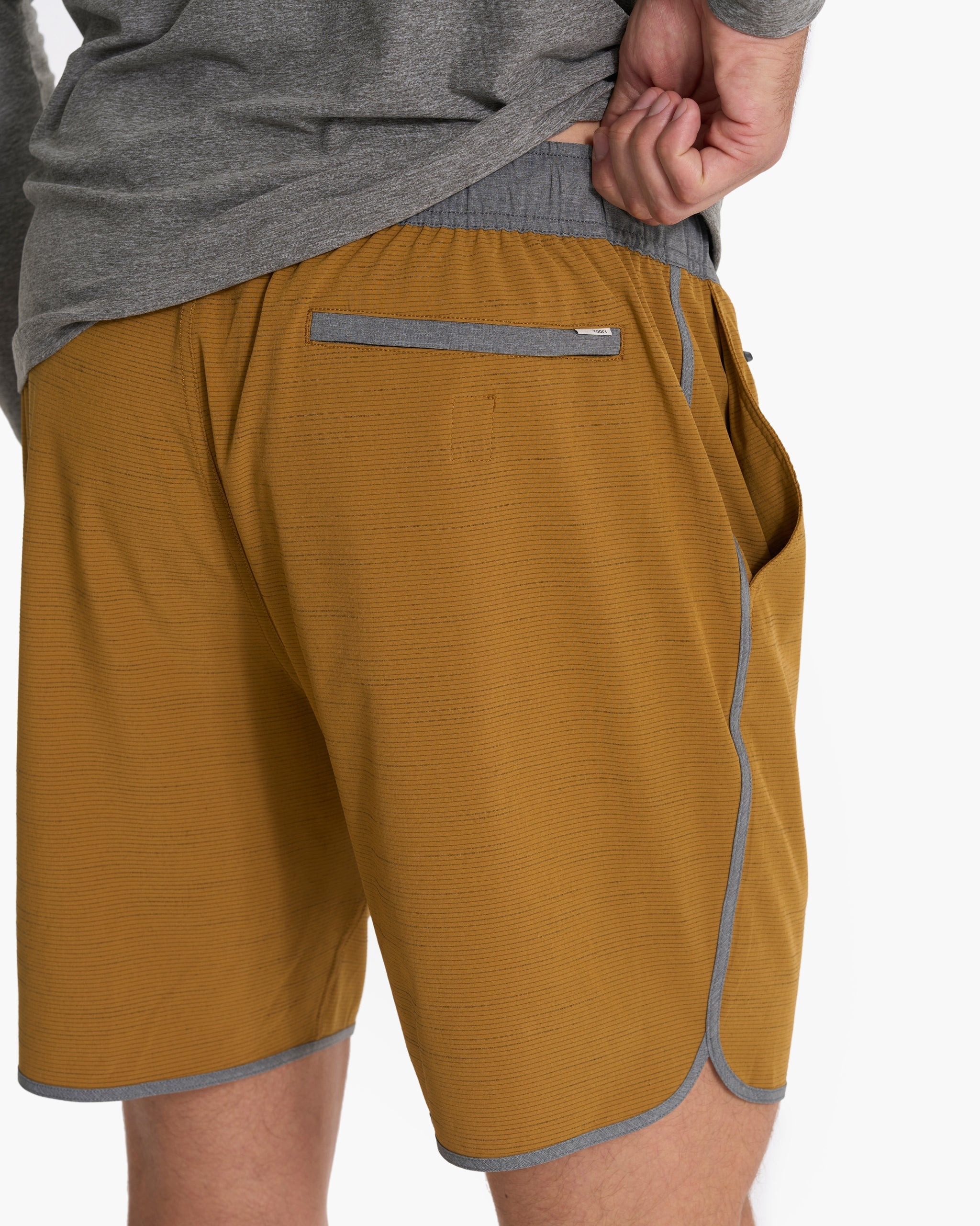 Banks Short | Dark Golden Slub Stripe