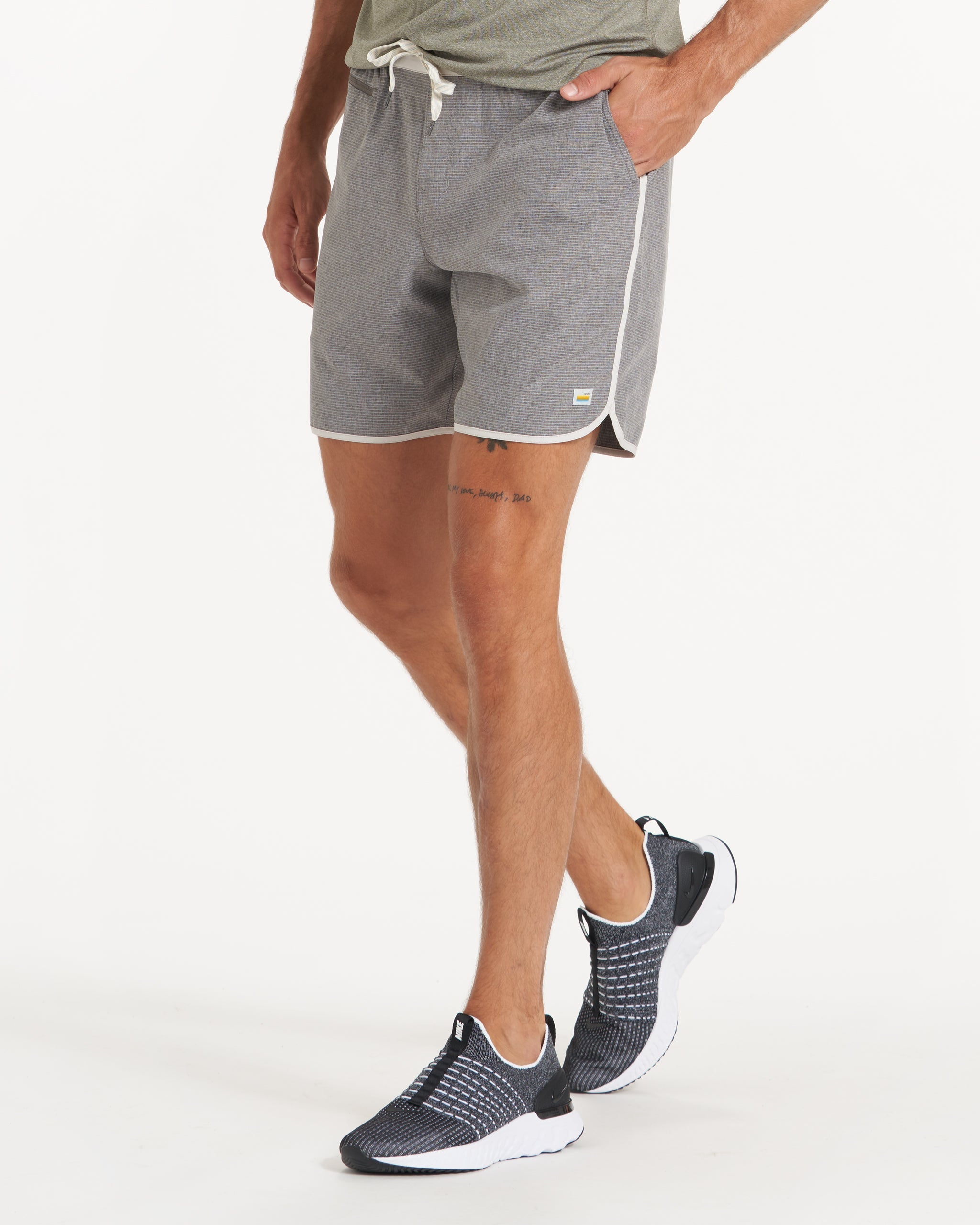 Banks Short | Grey Engineered Stripe