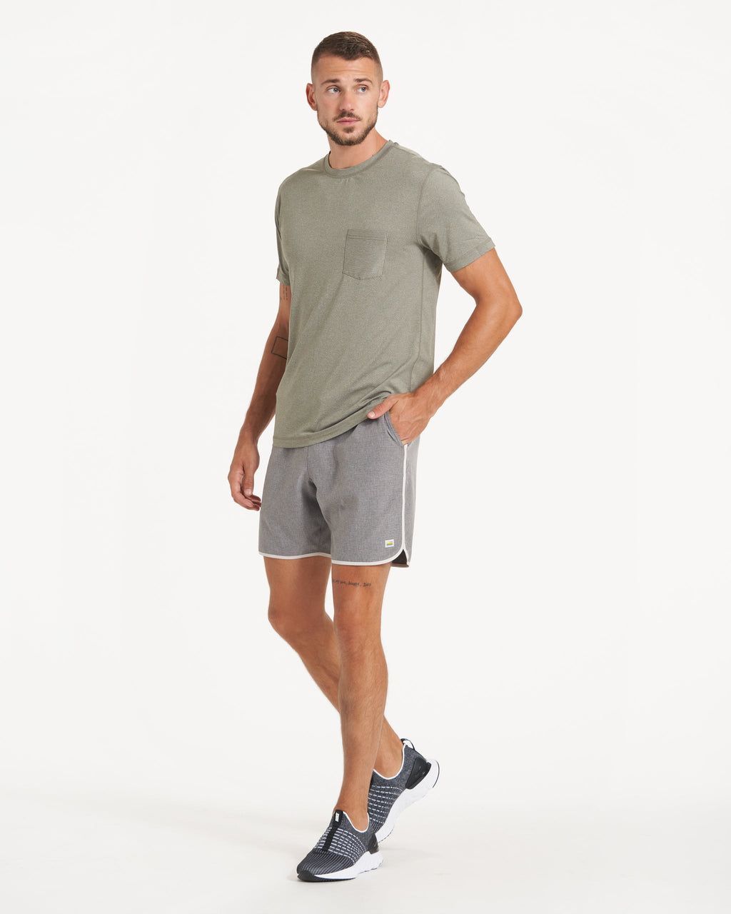 Banks Short | Grey Engineered Stripe