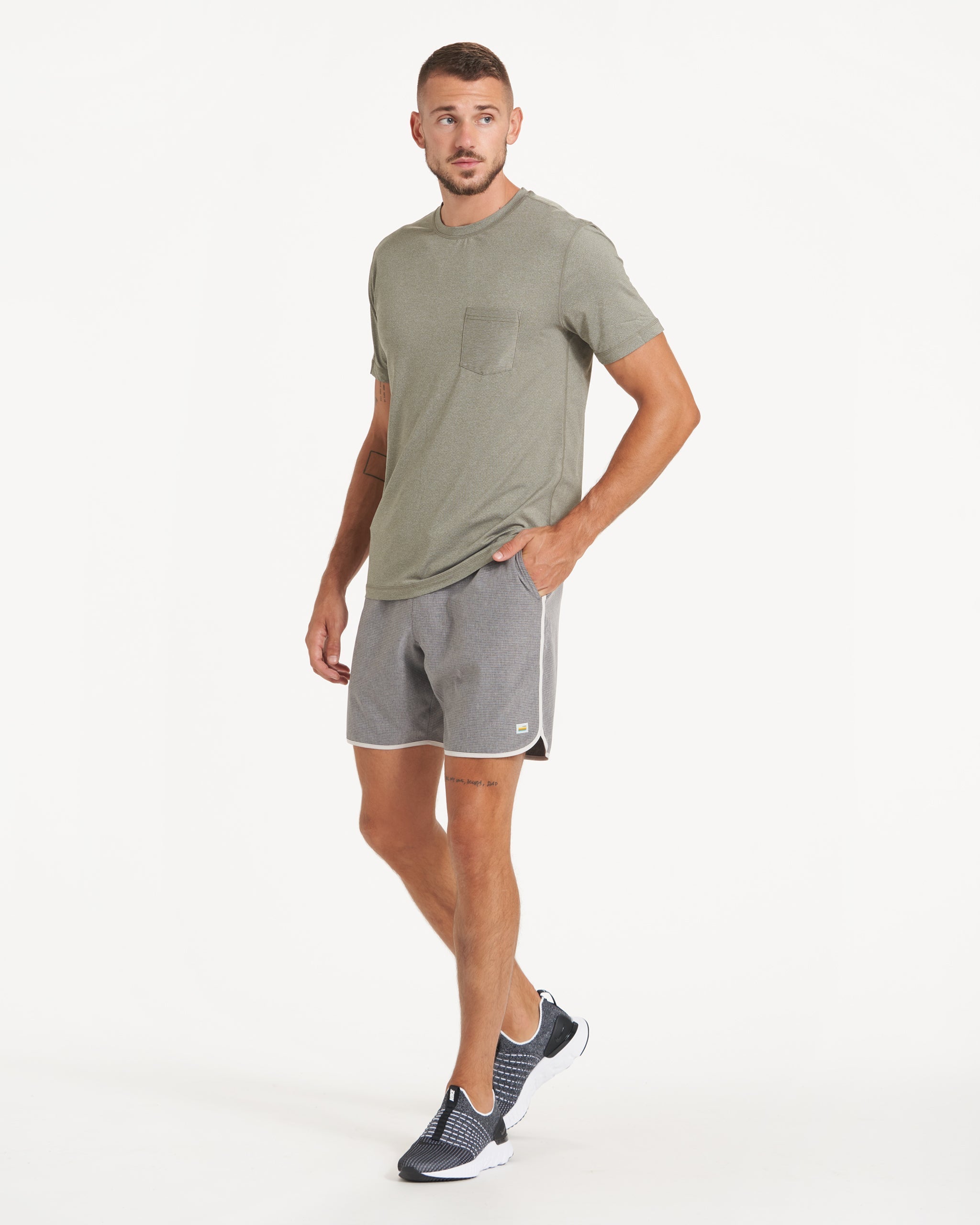 Banks Short | Grey Engineered Stripe