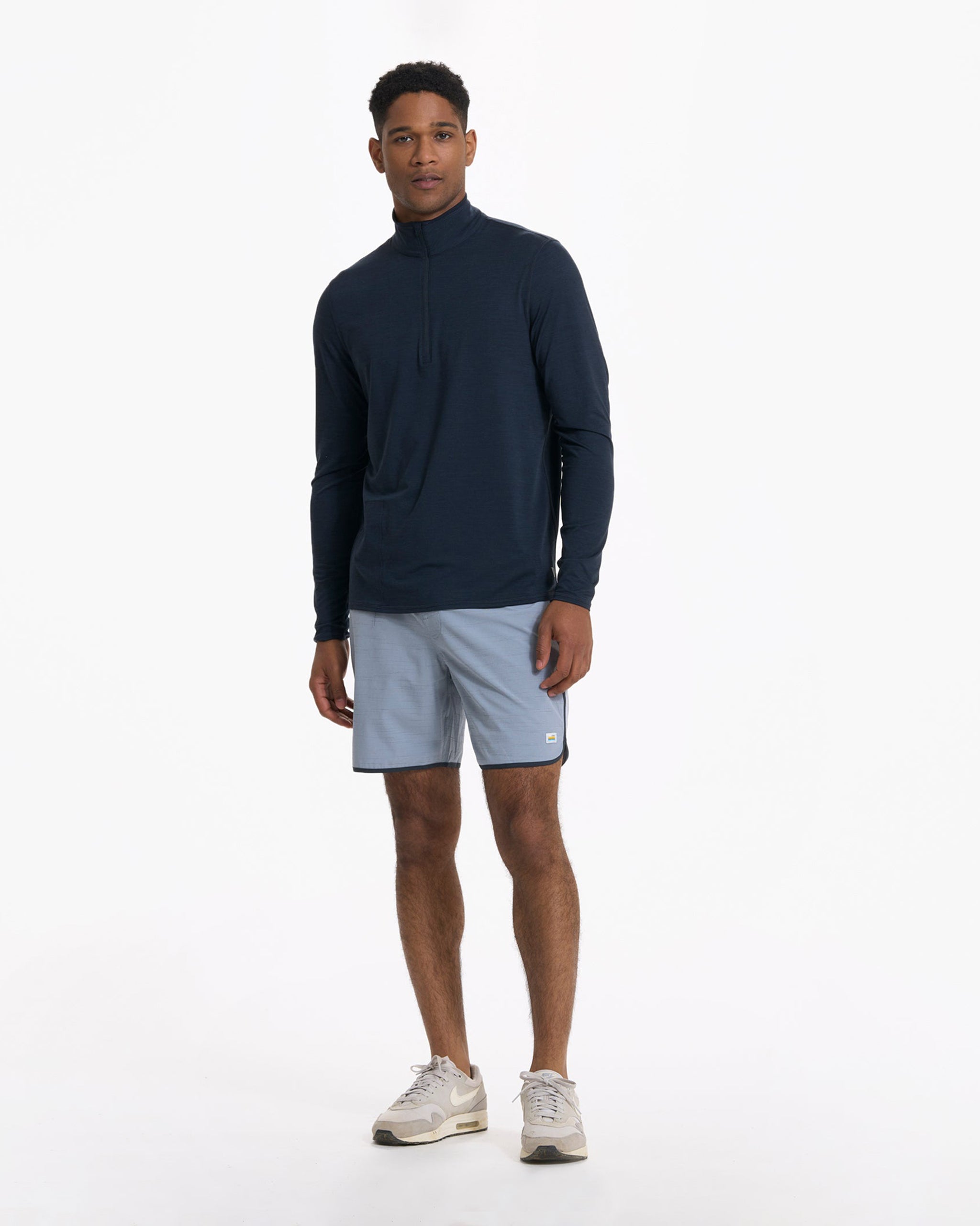 Banks Short | Light Cloud Slub Stripe