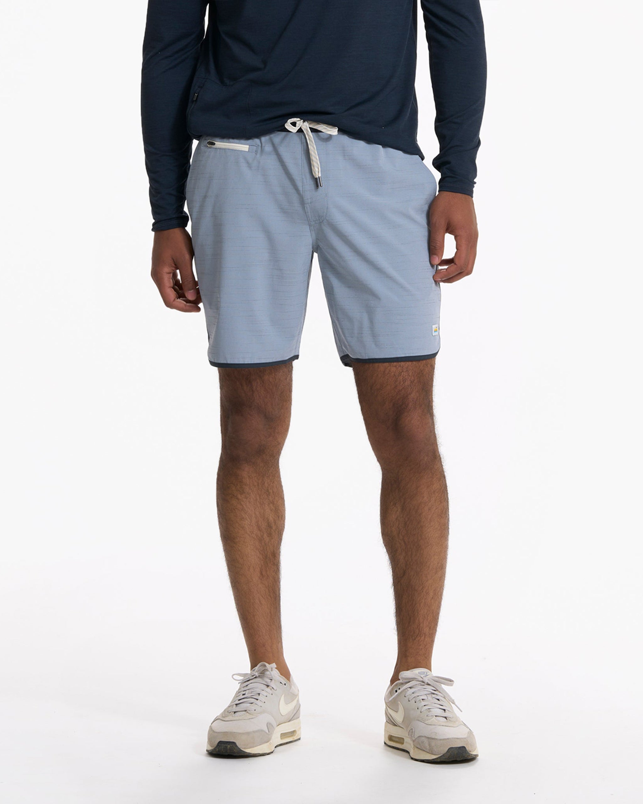 Banks Short | Light Cloud Slub Stripe
