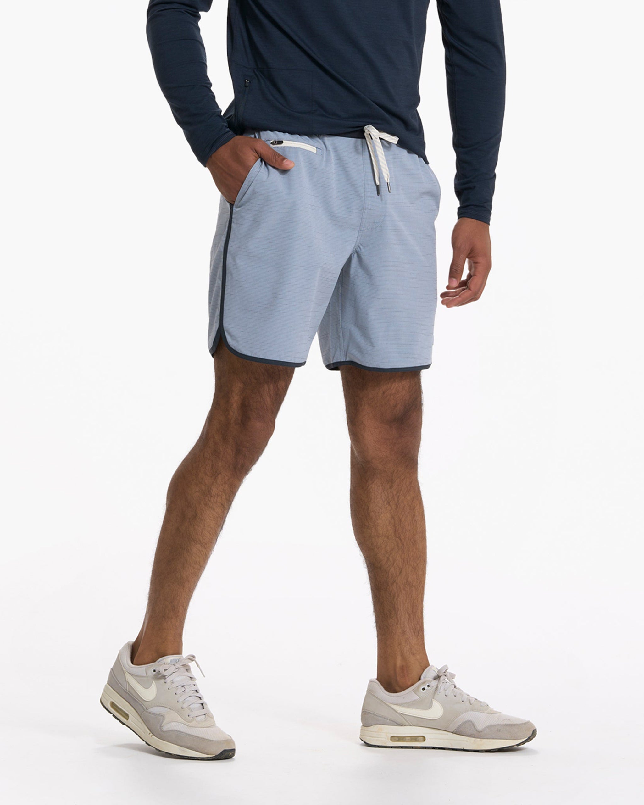 Banks Short | Light Cloud Slub Stripe