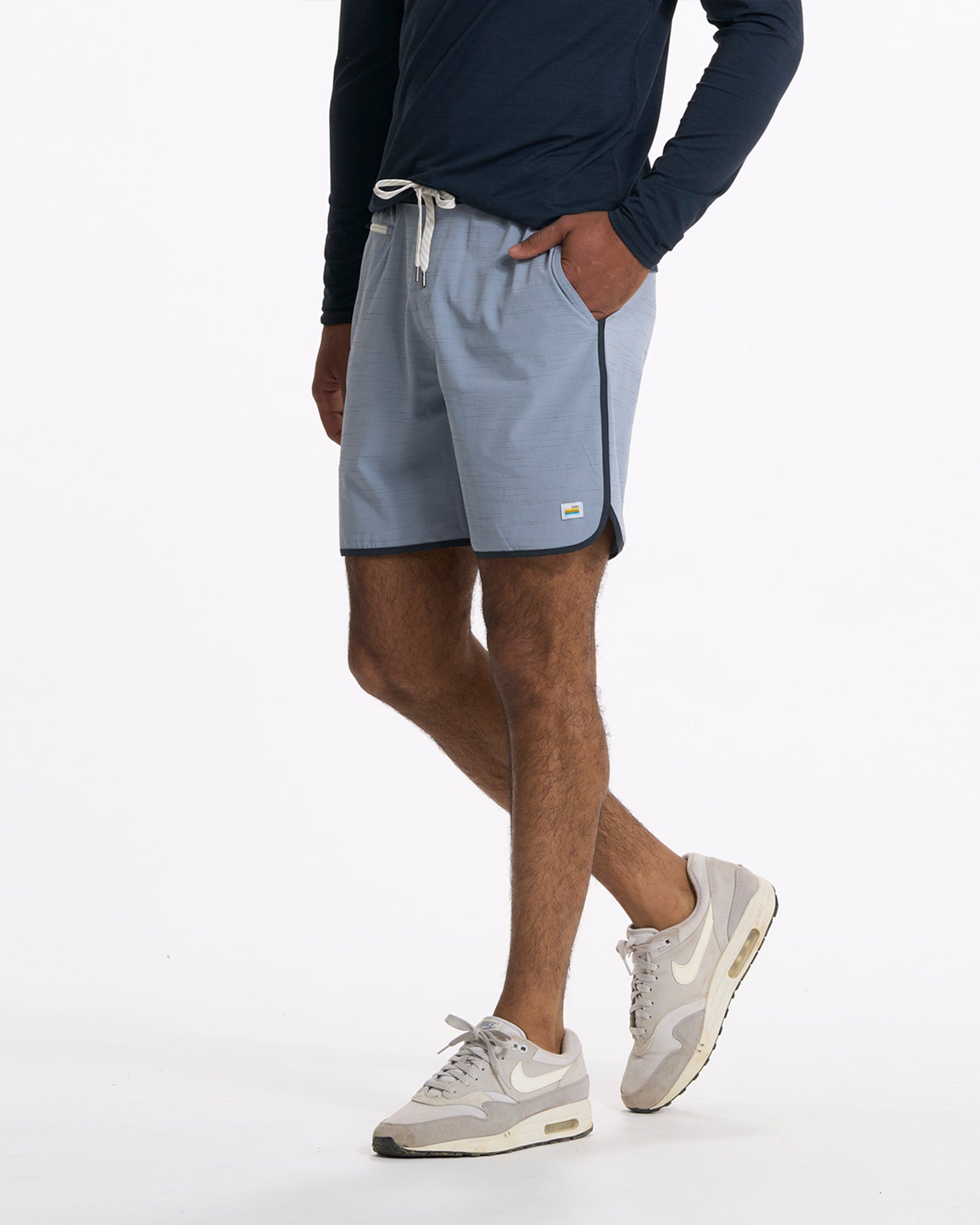 Banks Short | Light Cloud Slub Stripe