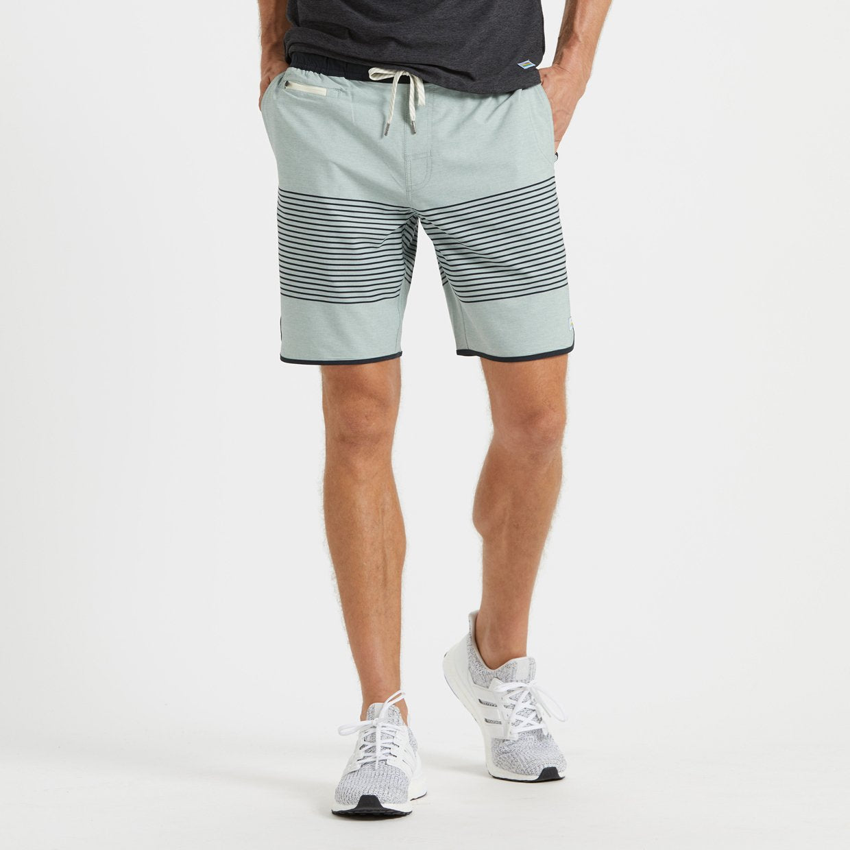 Banks Short | Sea Glass Linen Texture Stripe