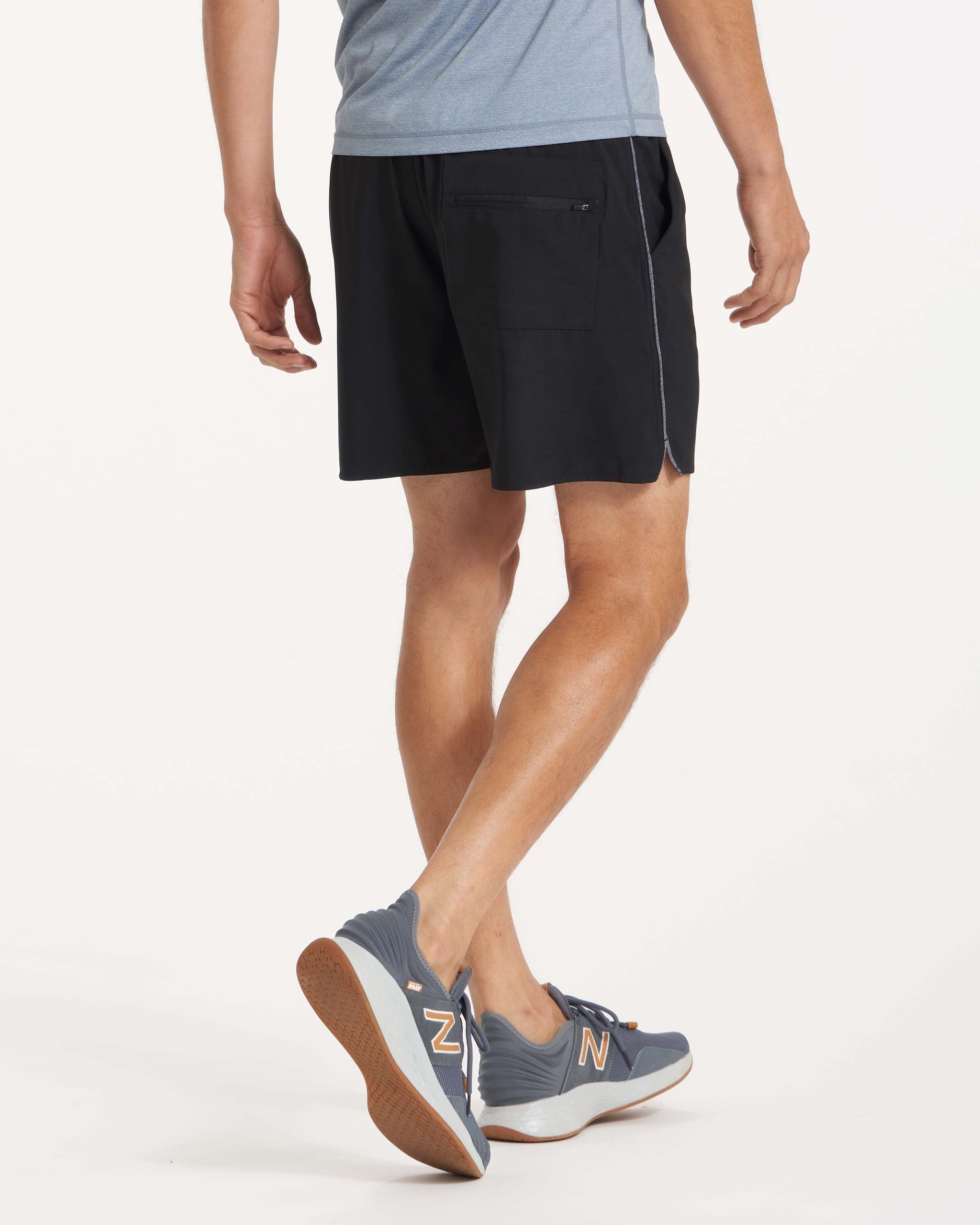 Trail Short | Black Heather Grey Stripe