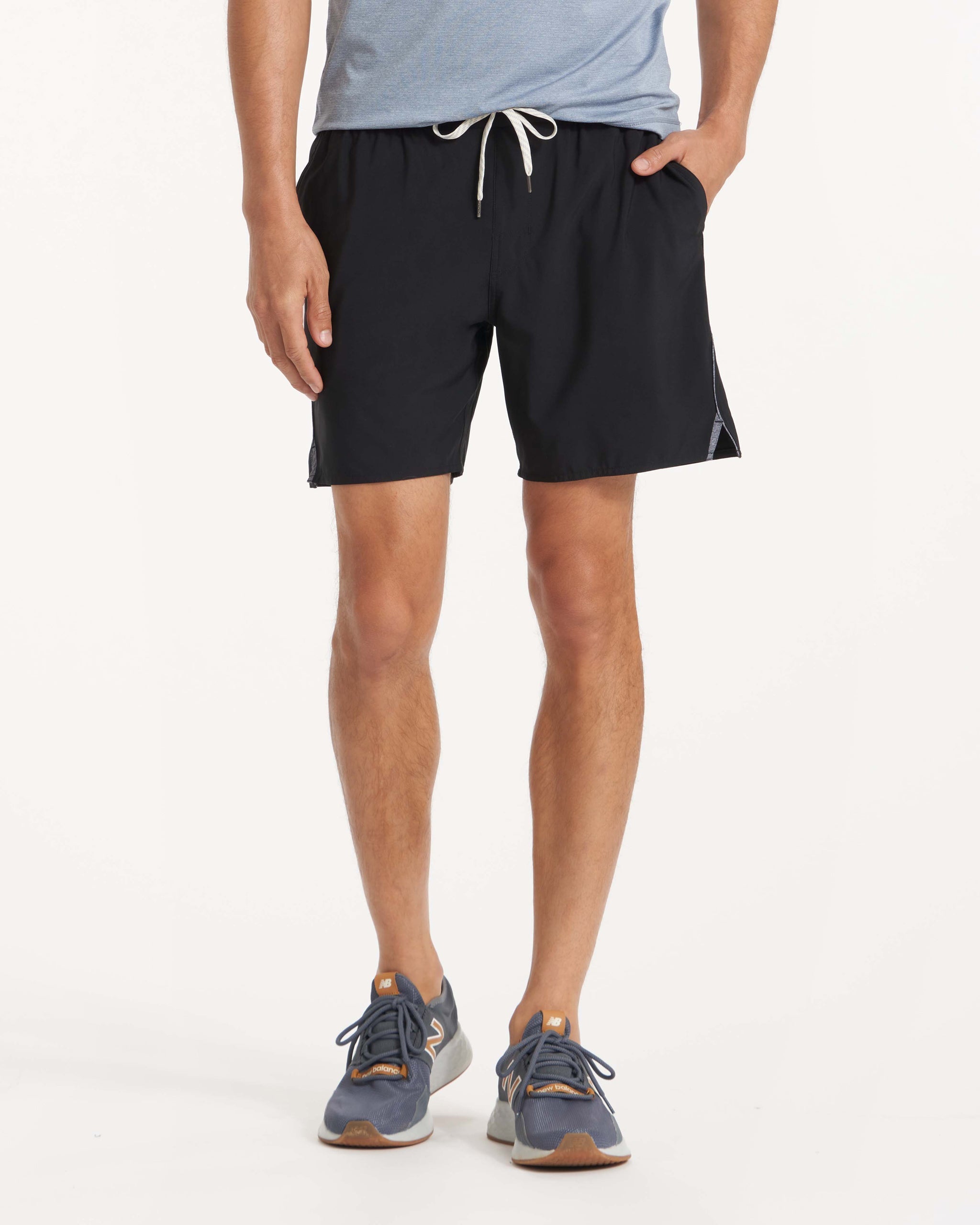 Trail Short | Black Heather Grey Stripe