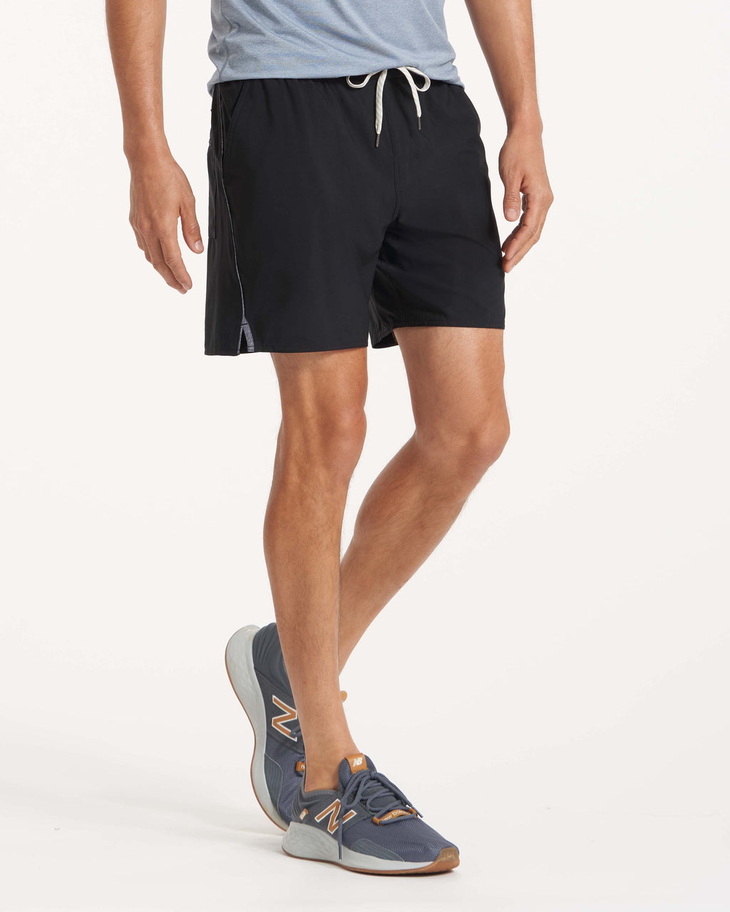 Trail Short | Black Heather Grey Stripe