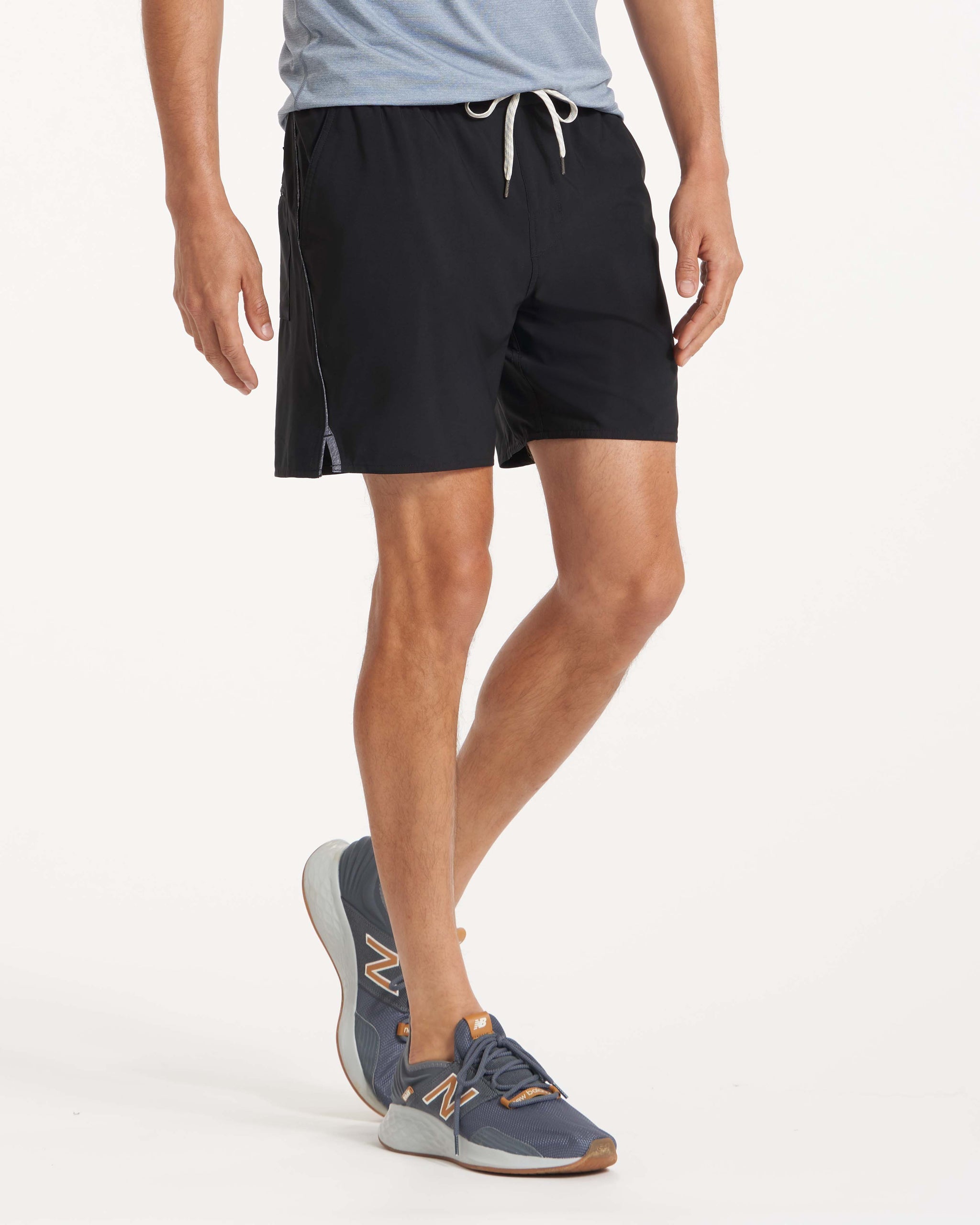 Trail Short | Black Heather Grey Stripe