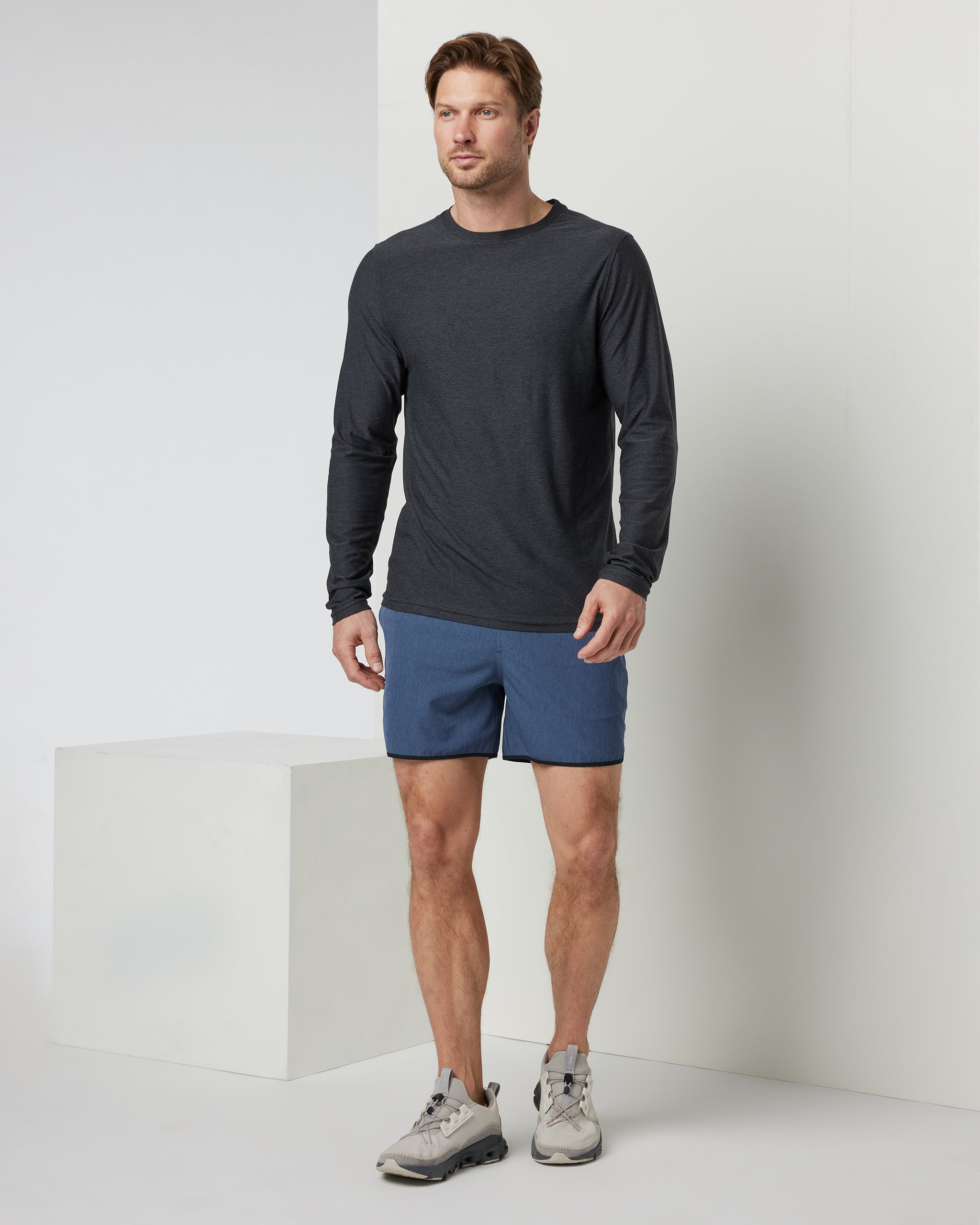 Banks Short 5" | Azure Linen Texture