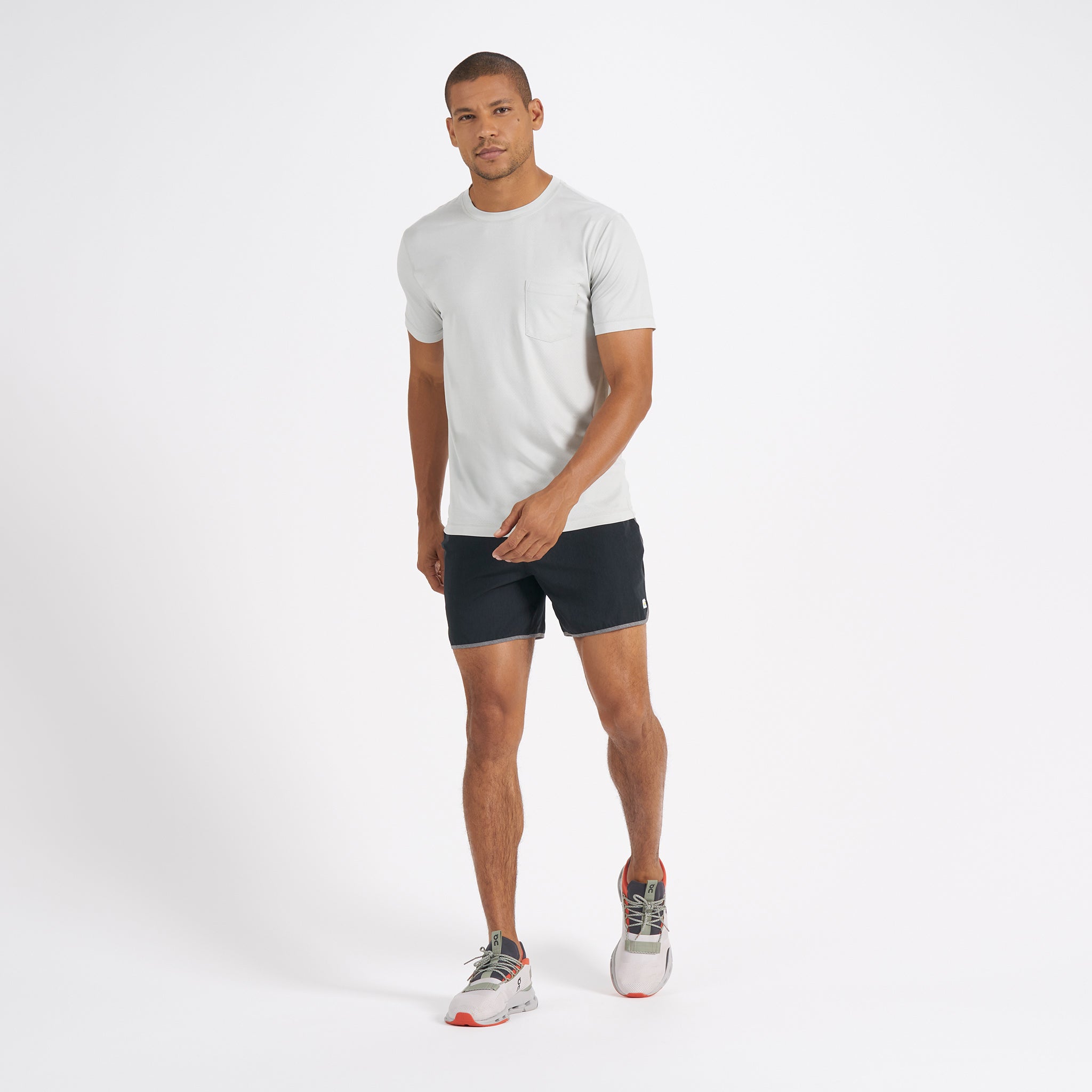 Banks Short 5" | Black Linen Texture