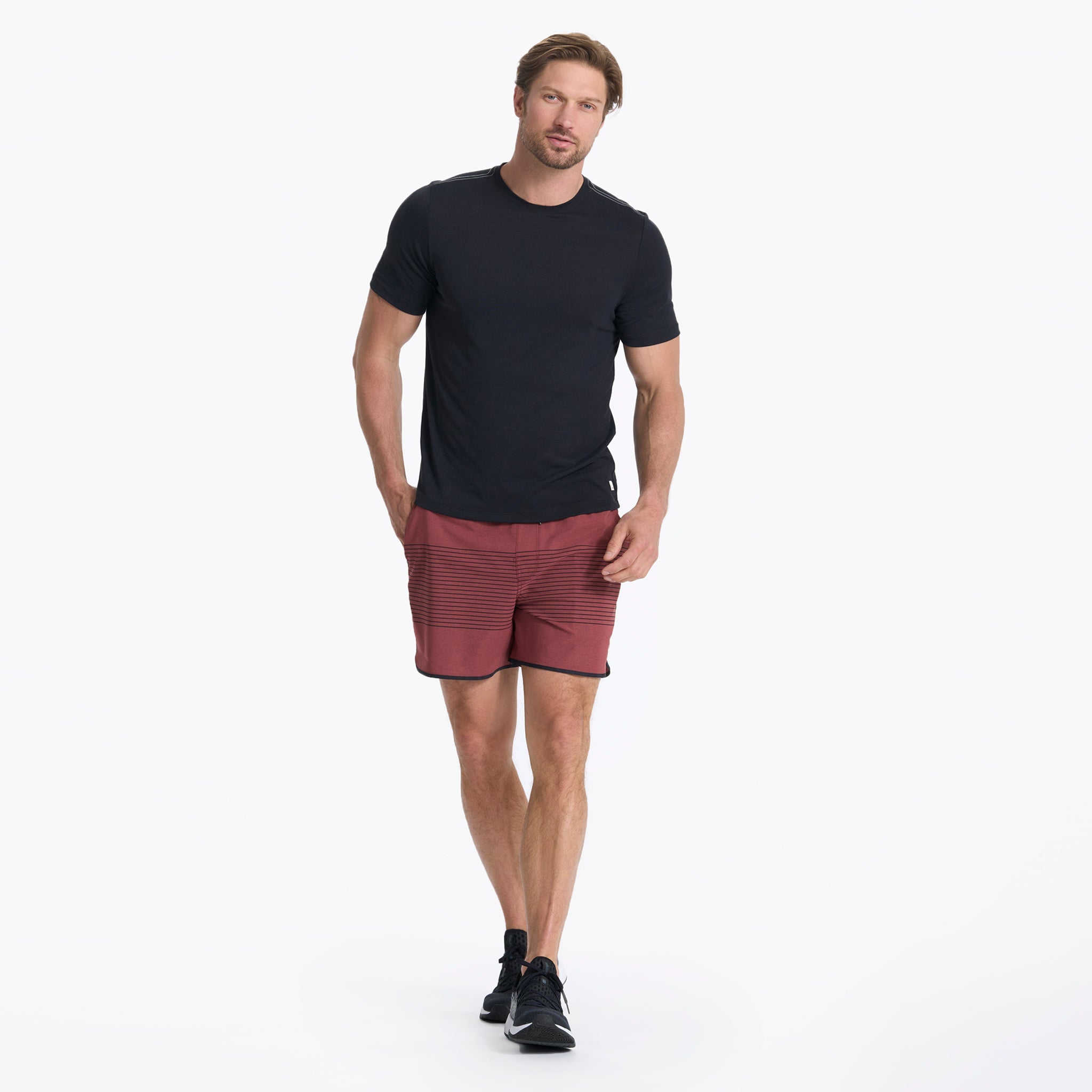 Banks Short 5" | Currant Stripe