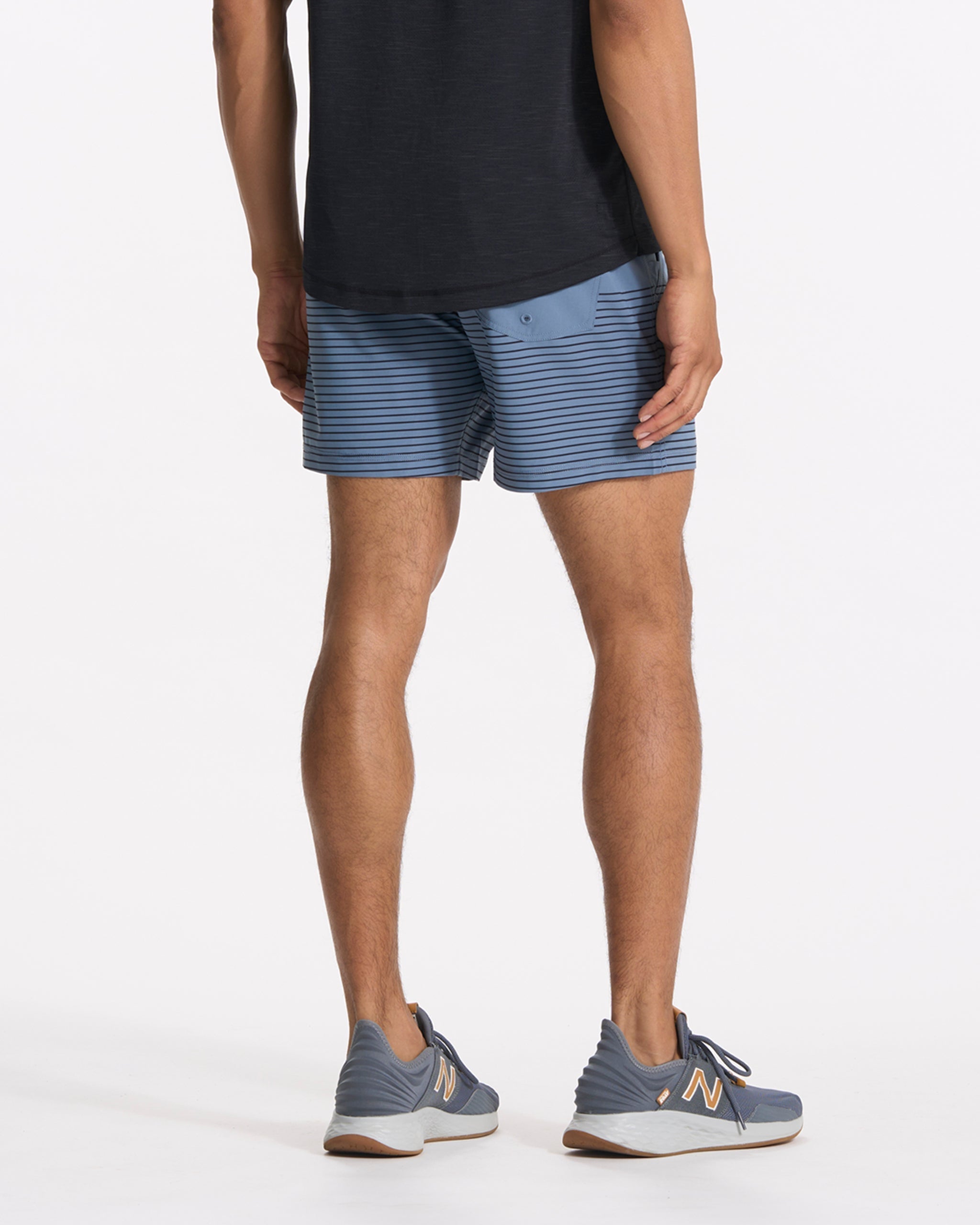 Kore Short Lined 5" | Light Azure Stripe
