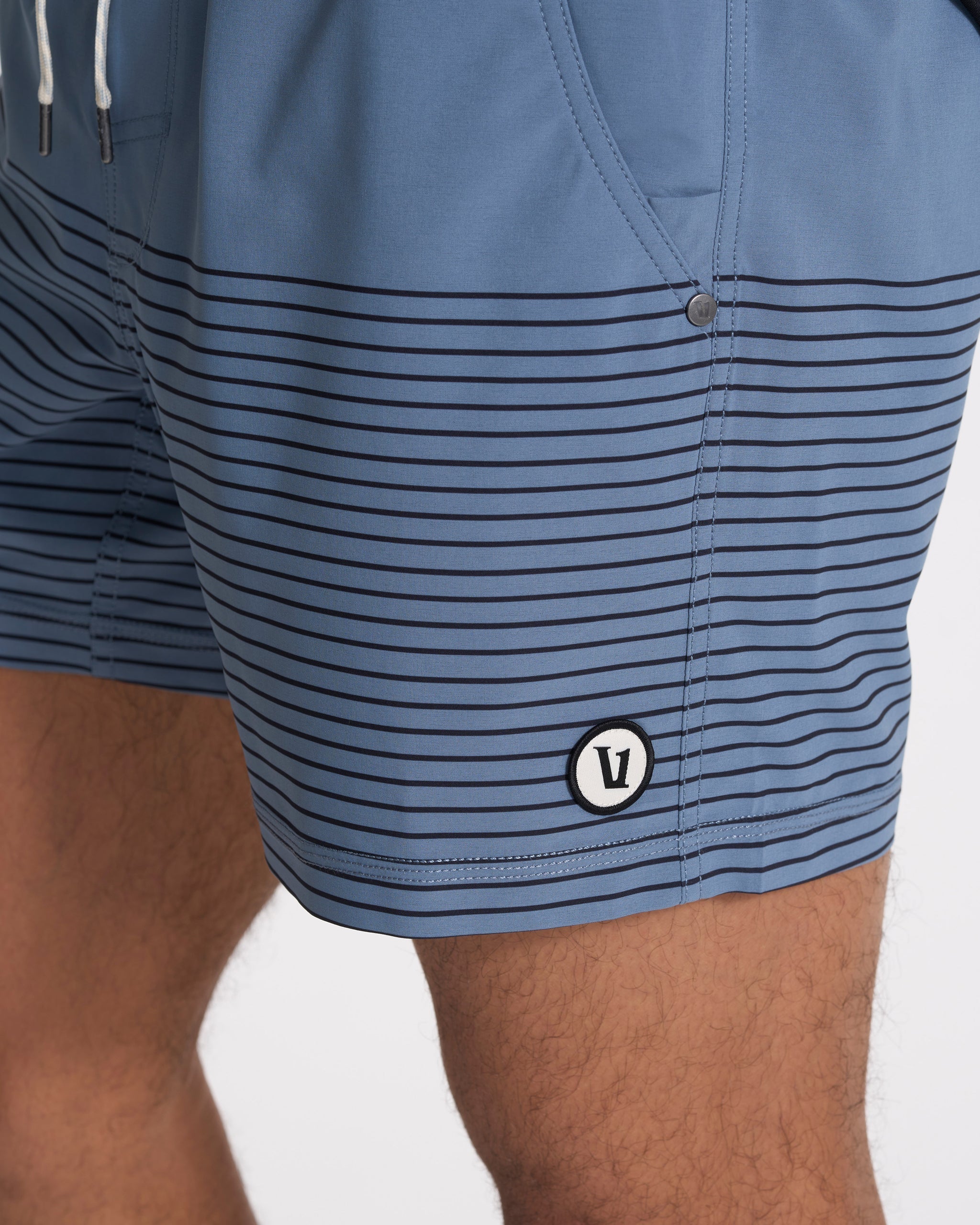 Kore Short Lined 5" | Light Azure Stripe