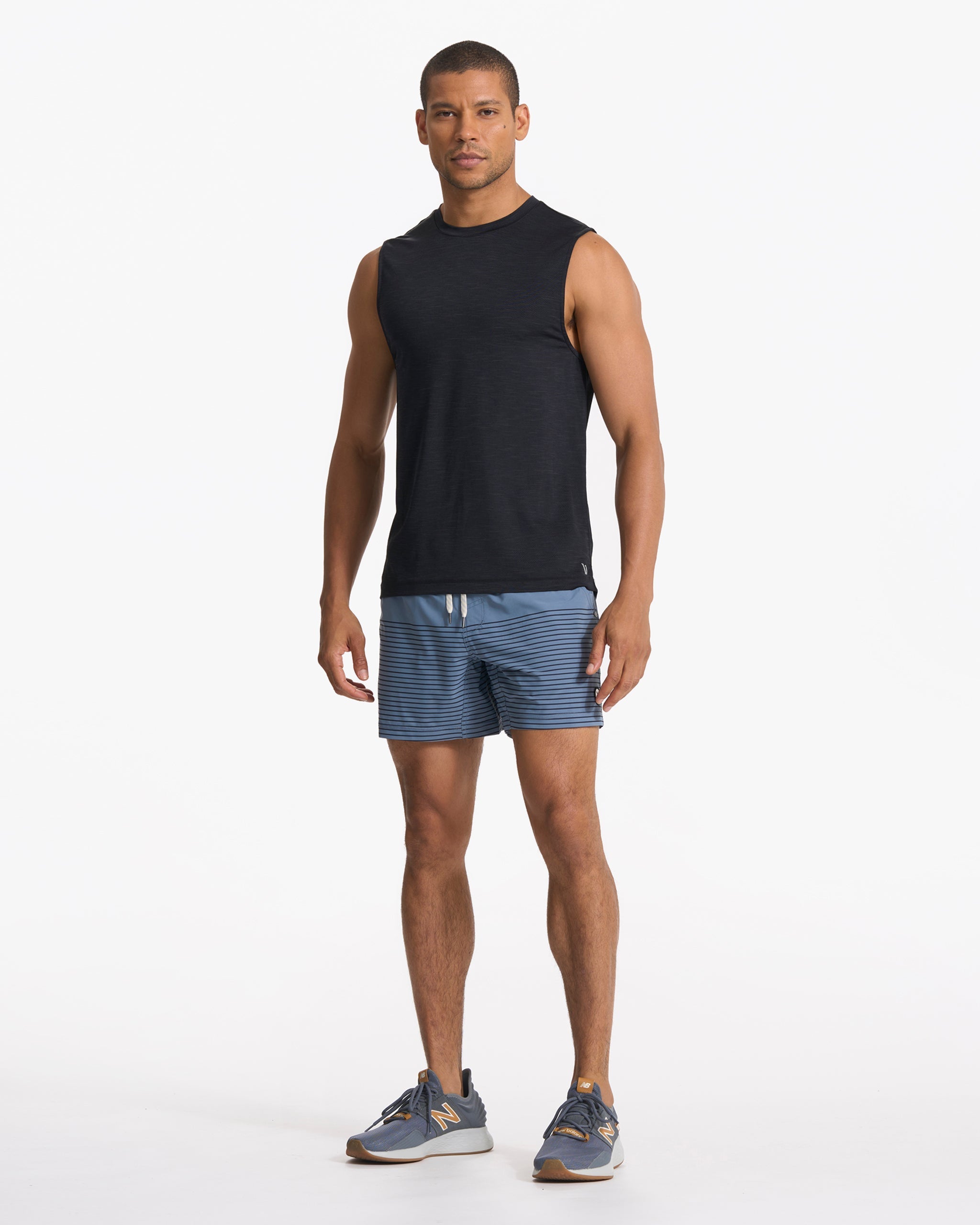 Kore Short Lined 5" | Light Azure Stripe