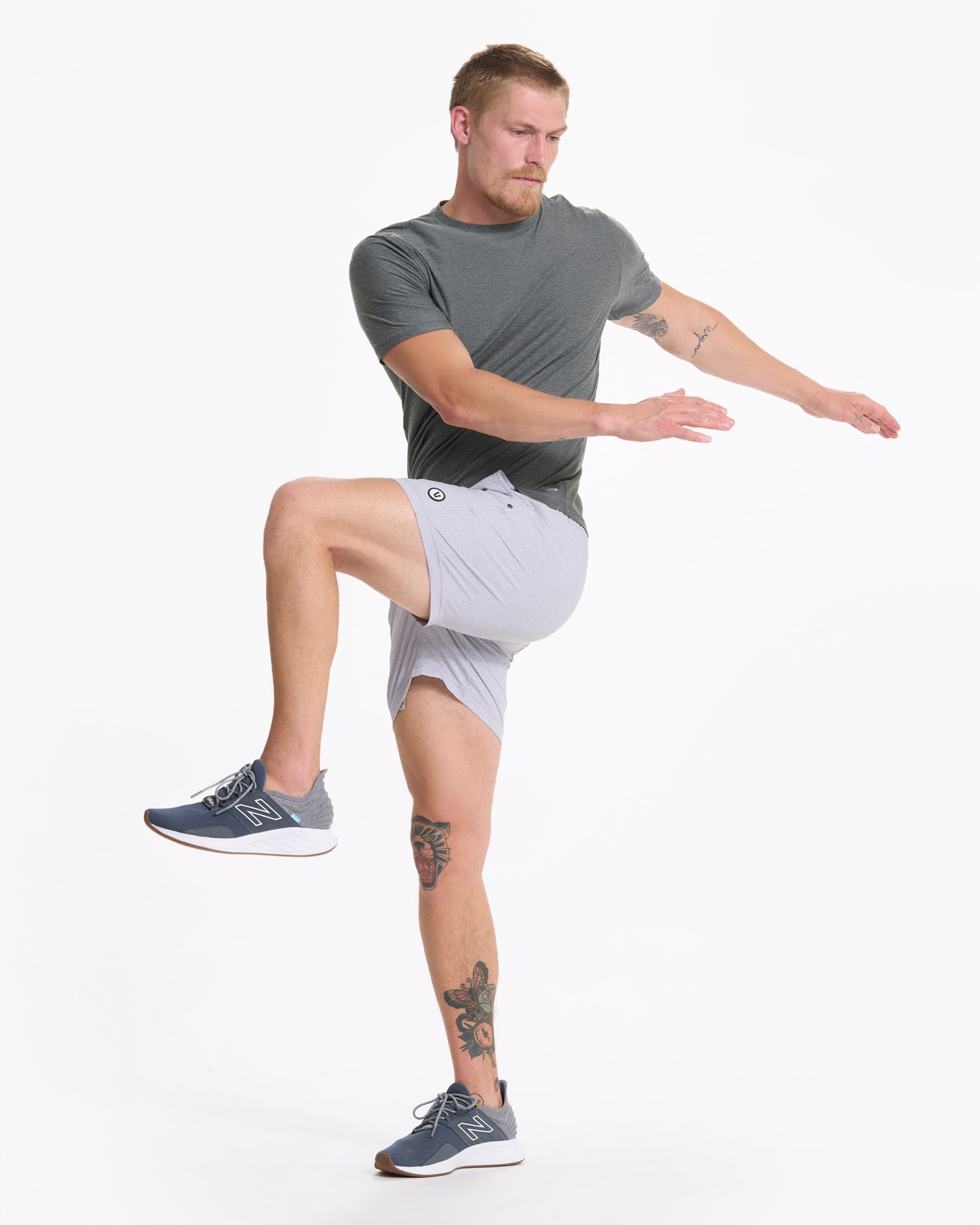 Kore Short Lined 5" | Platinum Dashed Lines