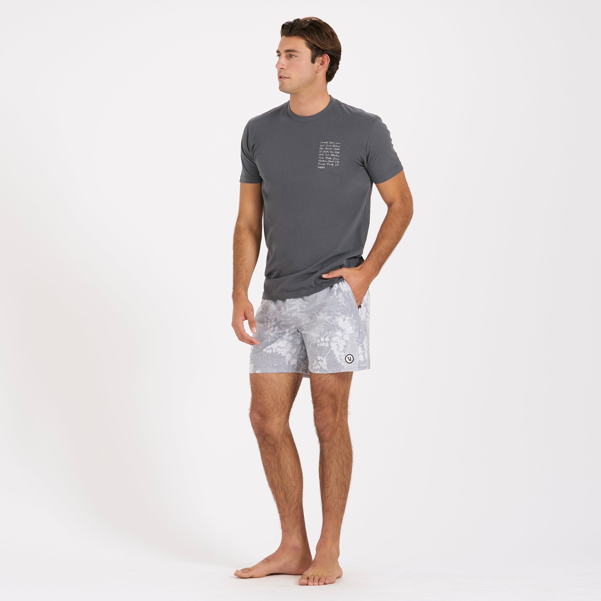 Cape Short | Light Grey Vintage Leaf