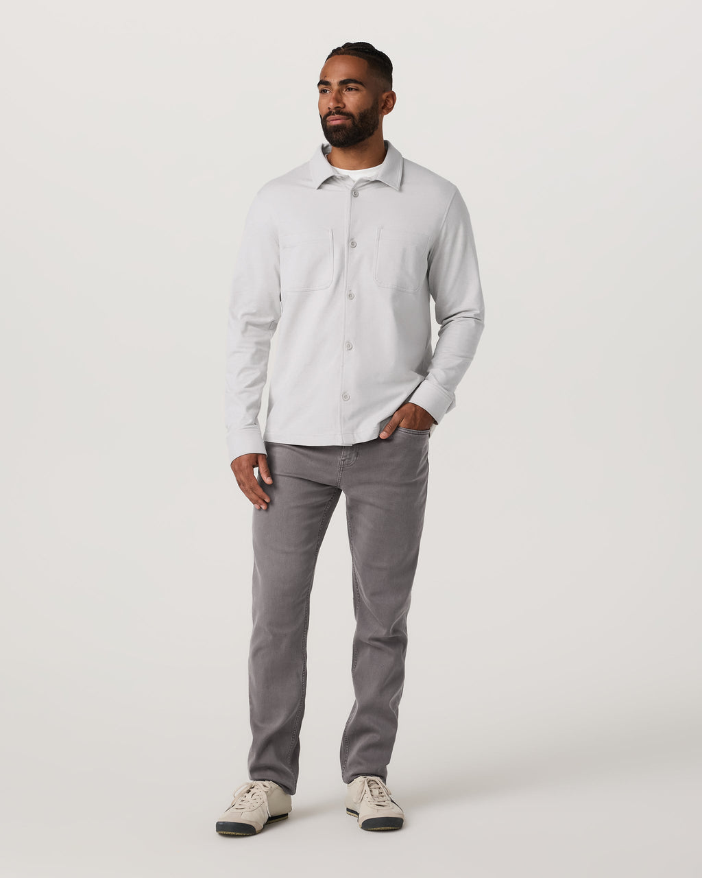 Benton Stretch Twill Pant Athletic Slim Fit 30" | Cavern Grey
