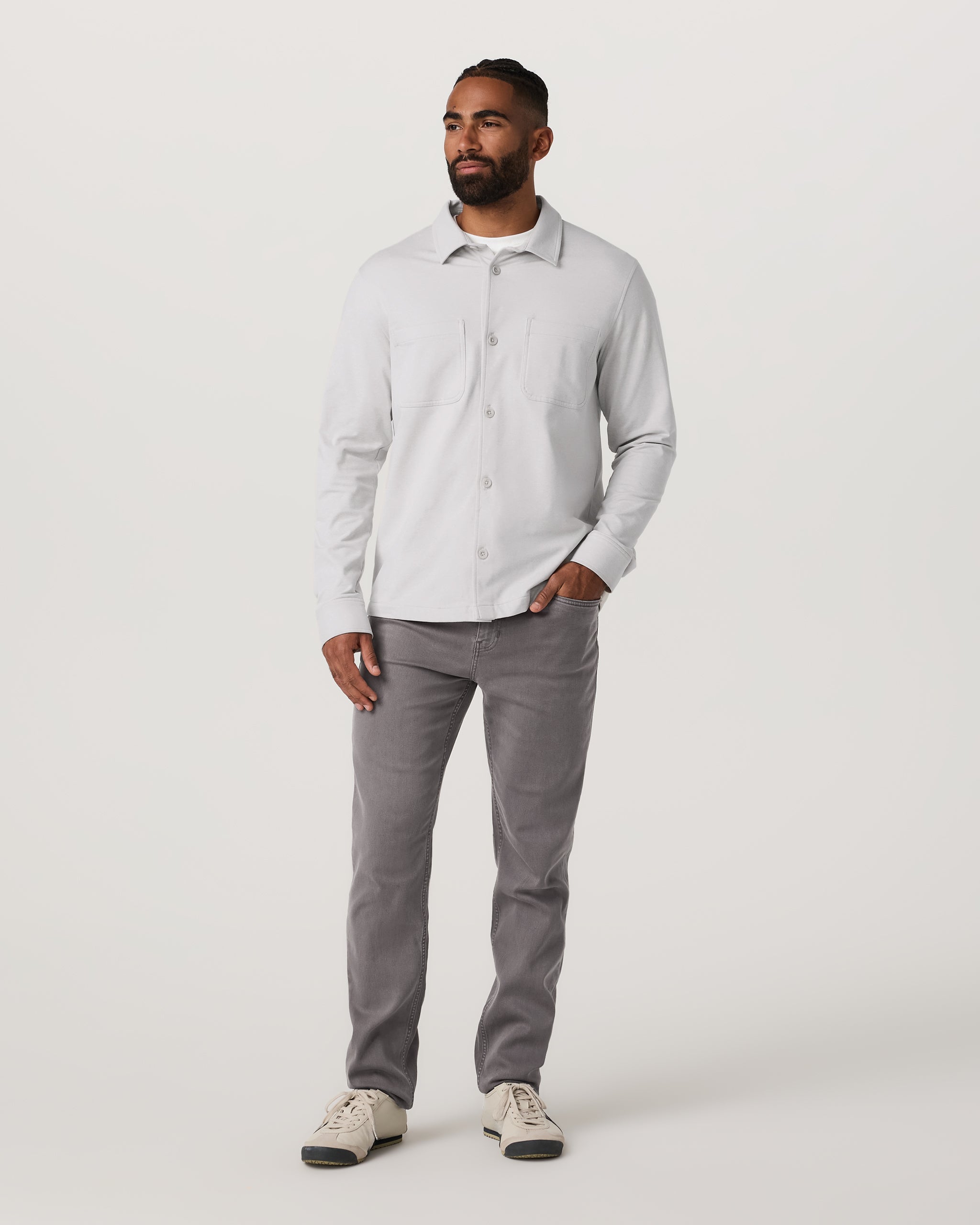 Benton Stretch Twill Pant Athletic Slim Fit 30" | Cavern Grey