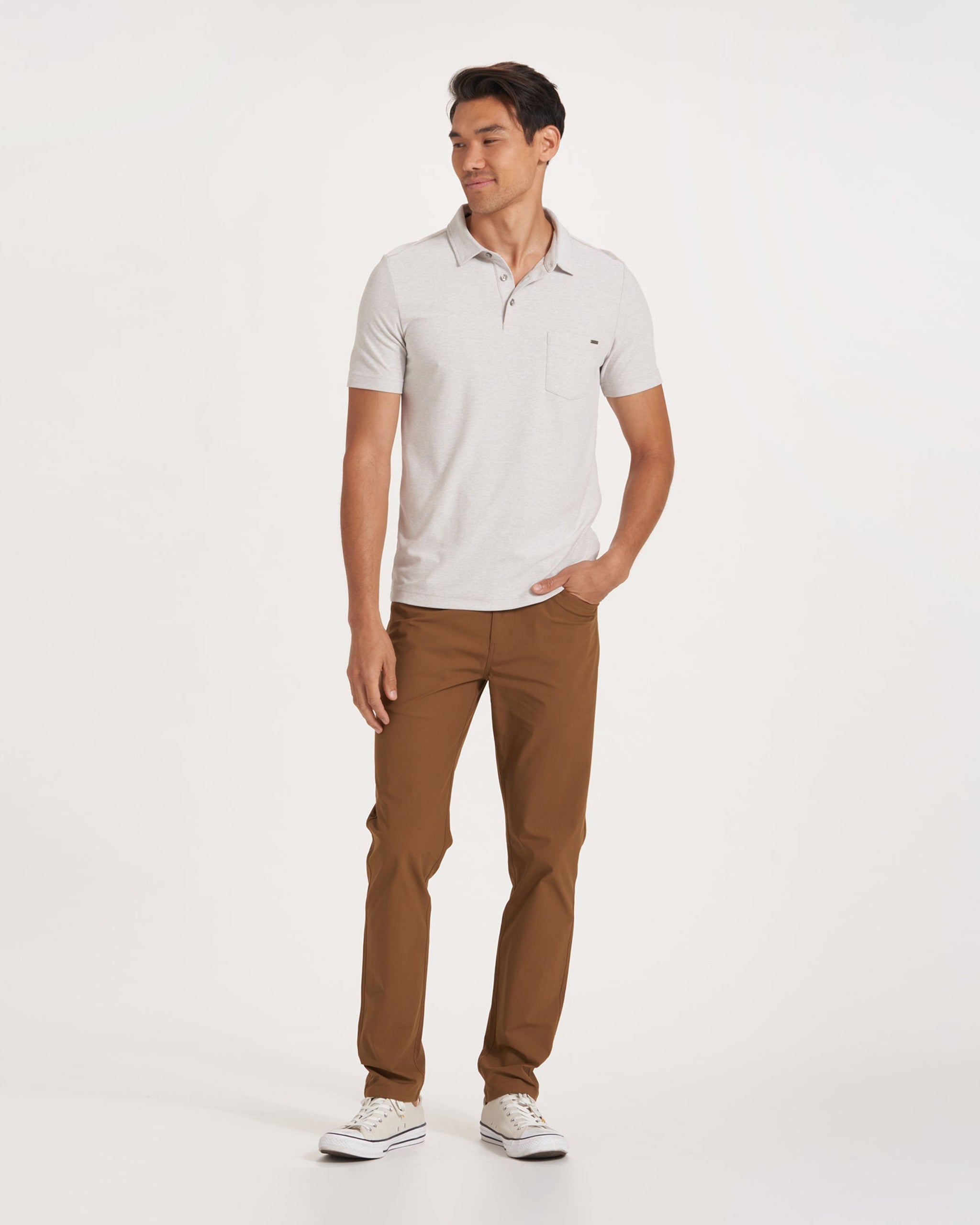 Meta Pant Athletic Slim Fit 34 | Tobacco
