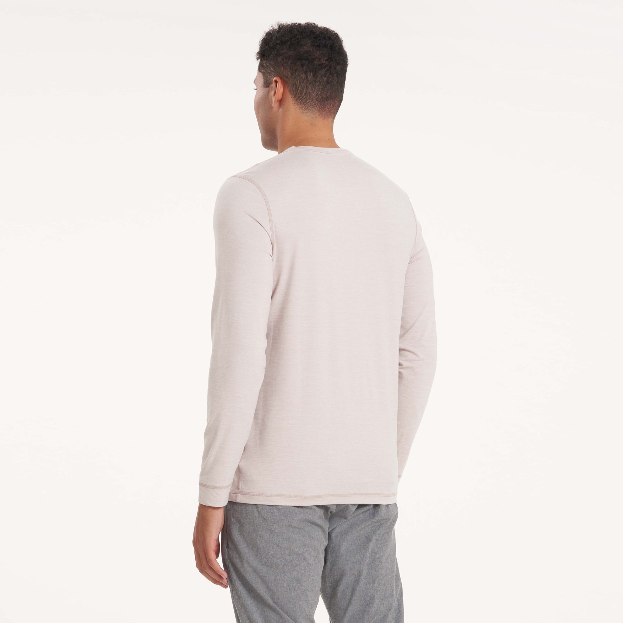 Long-Sleeve Ease Performance Henley | Oyster Heather