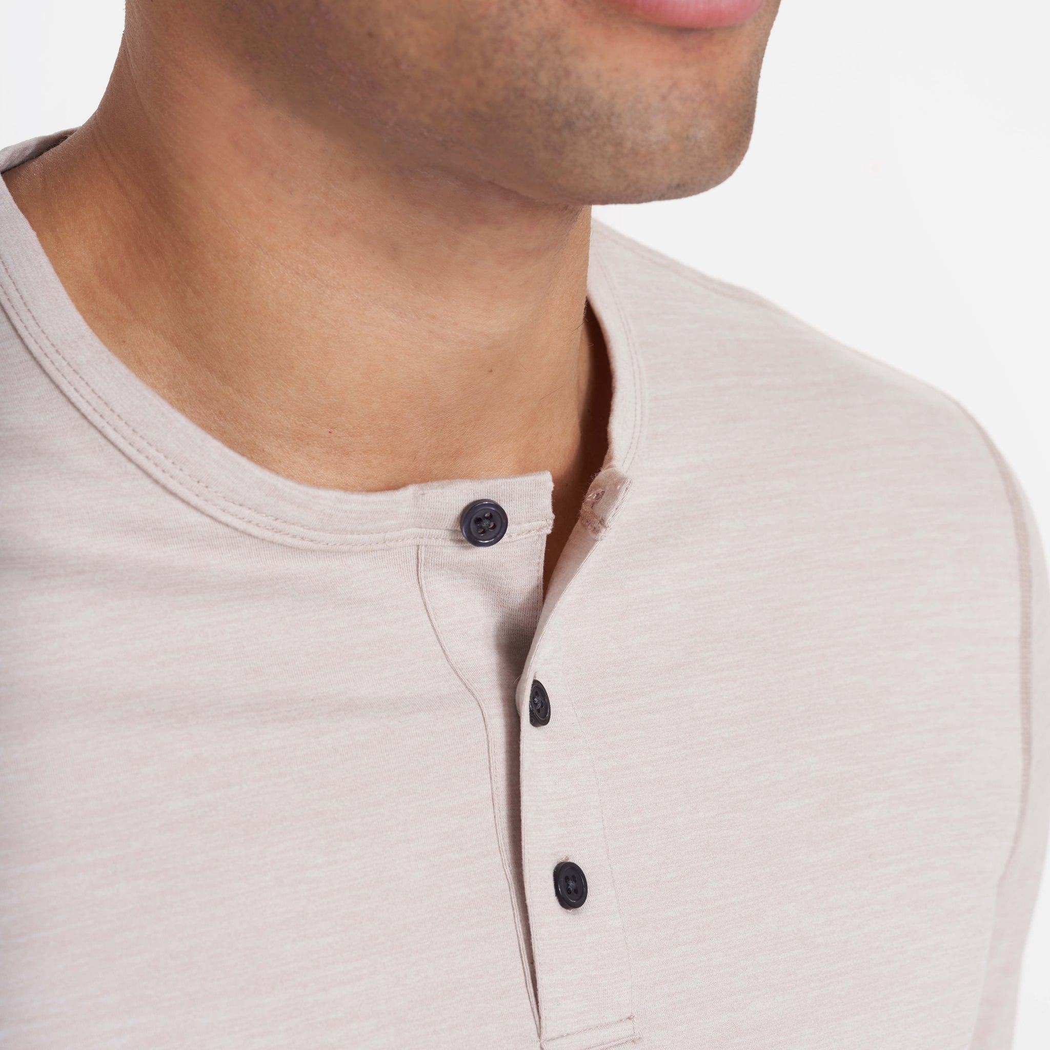 Long-Sleeve Ease Performance Henley | Oyster Heather