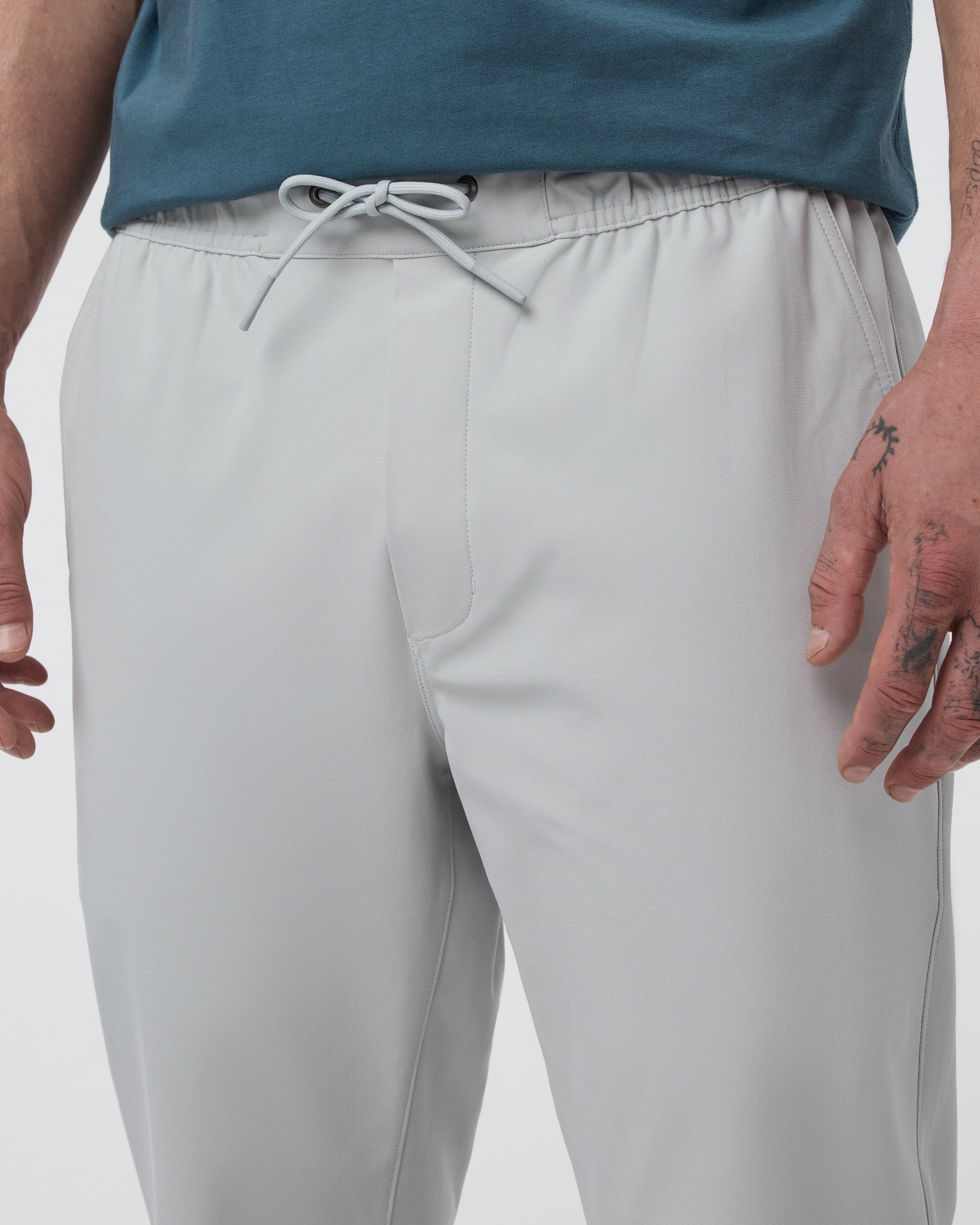 Meta Elastic Waist Pant | Sky Grey
