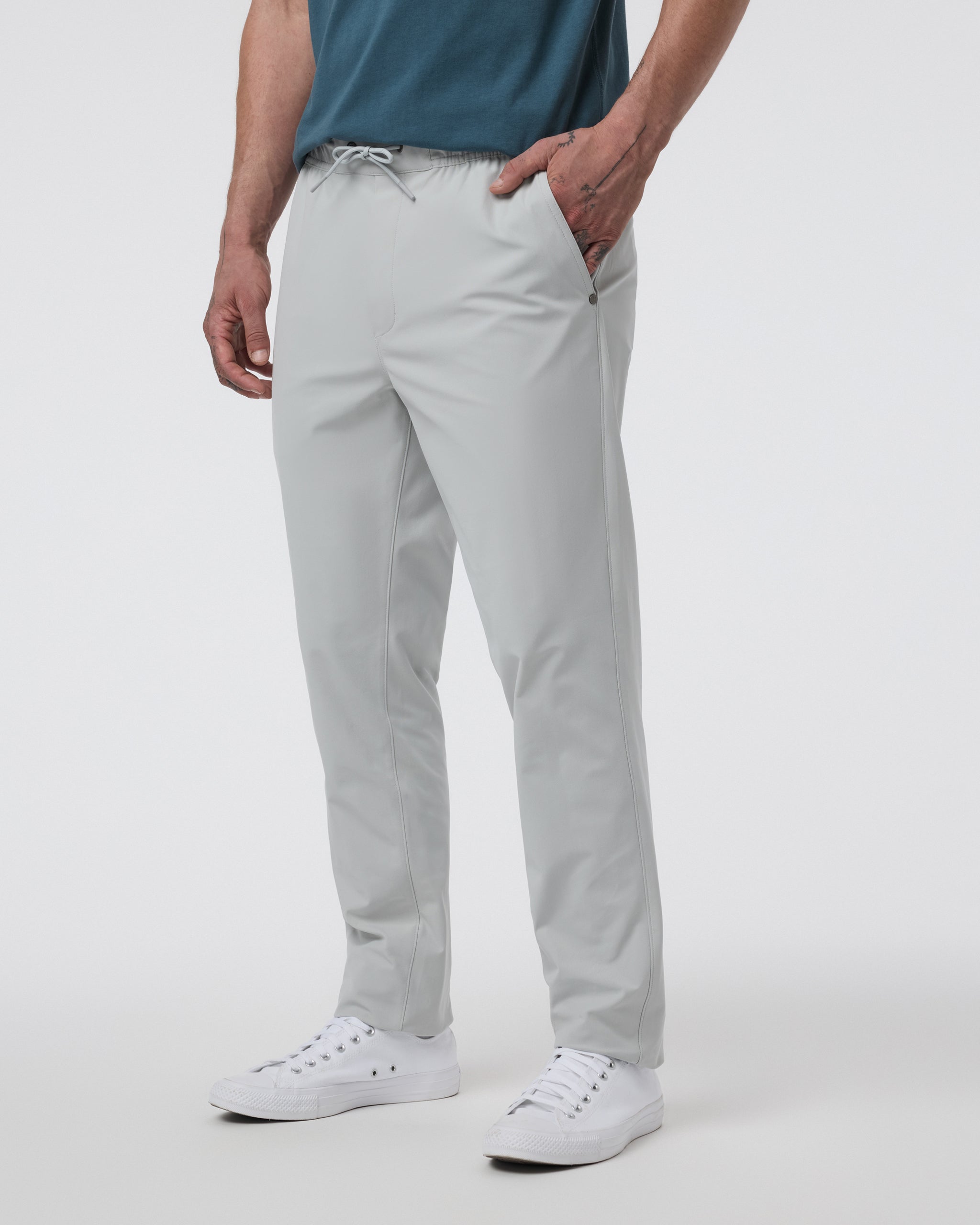 Meta Elastic Waist Pant | Sky Grey