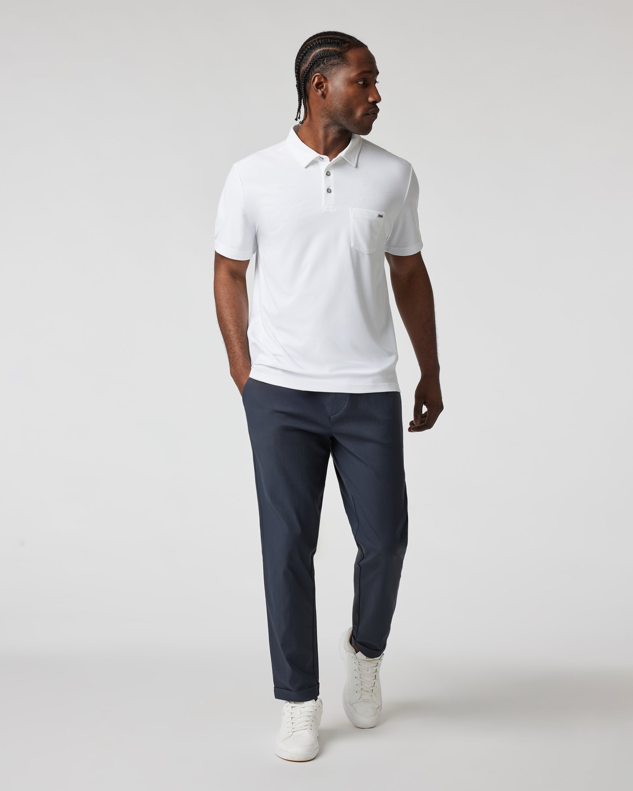 Cascade Elastic Waist Trouser | Navy