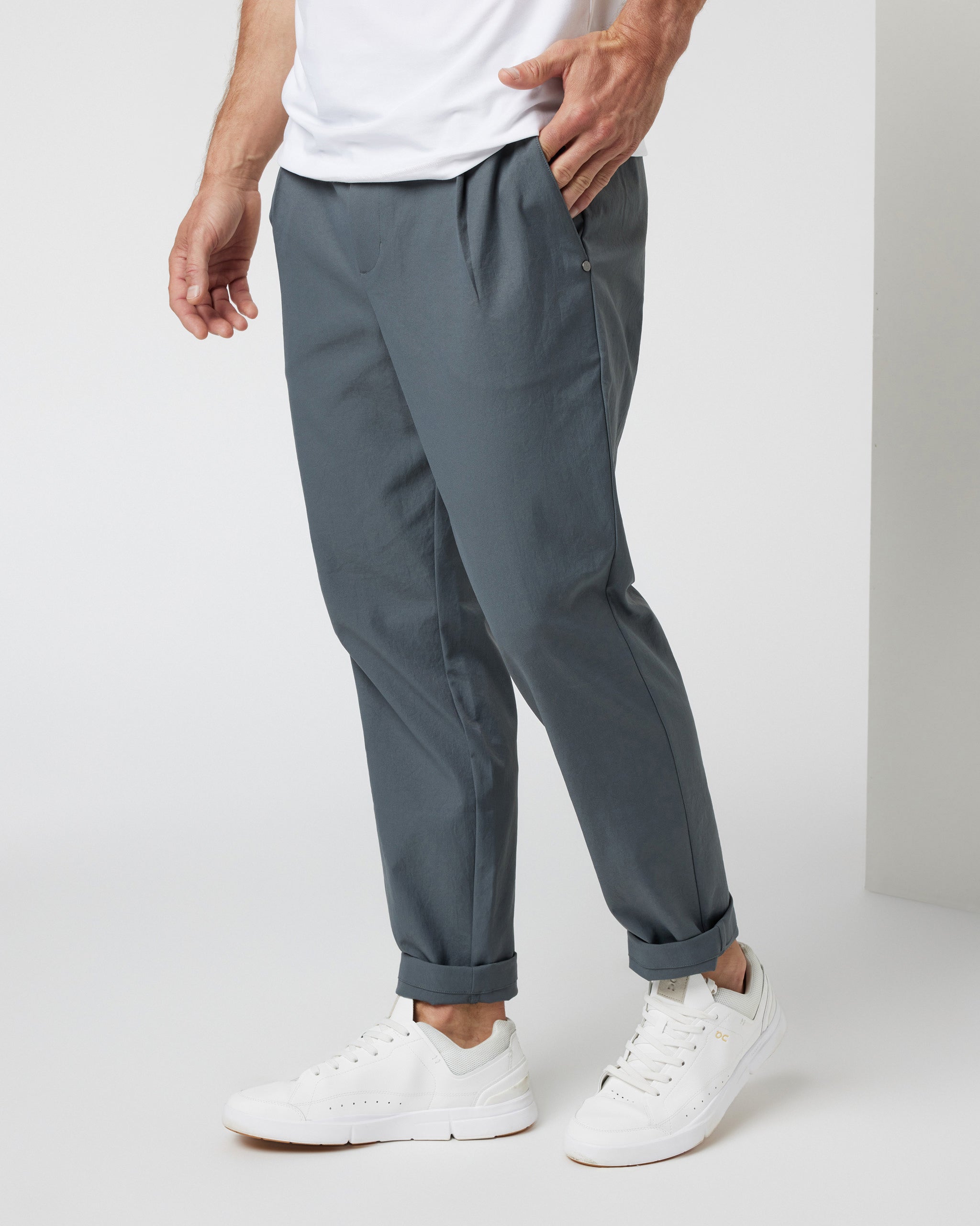 Cascade Elastic Waist Trouser | Shale