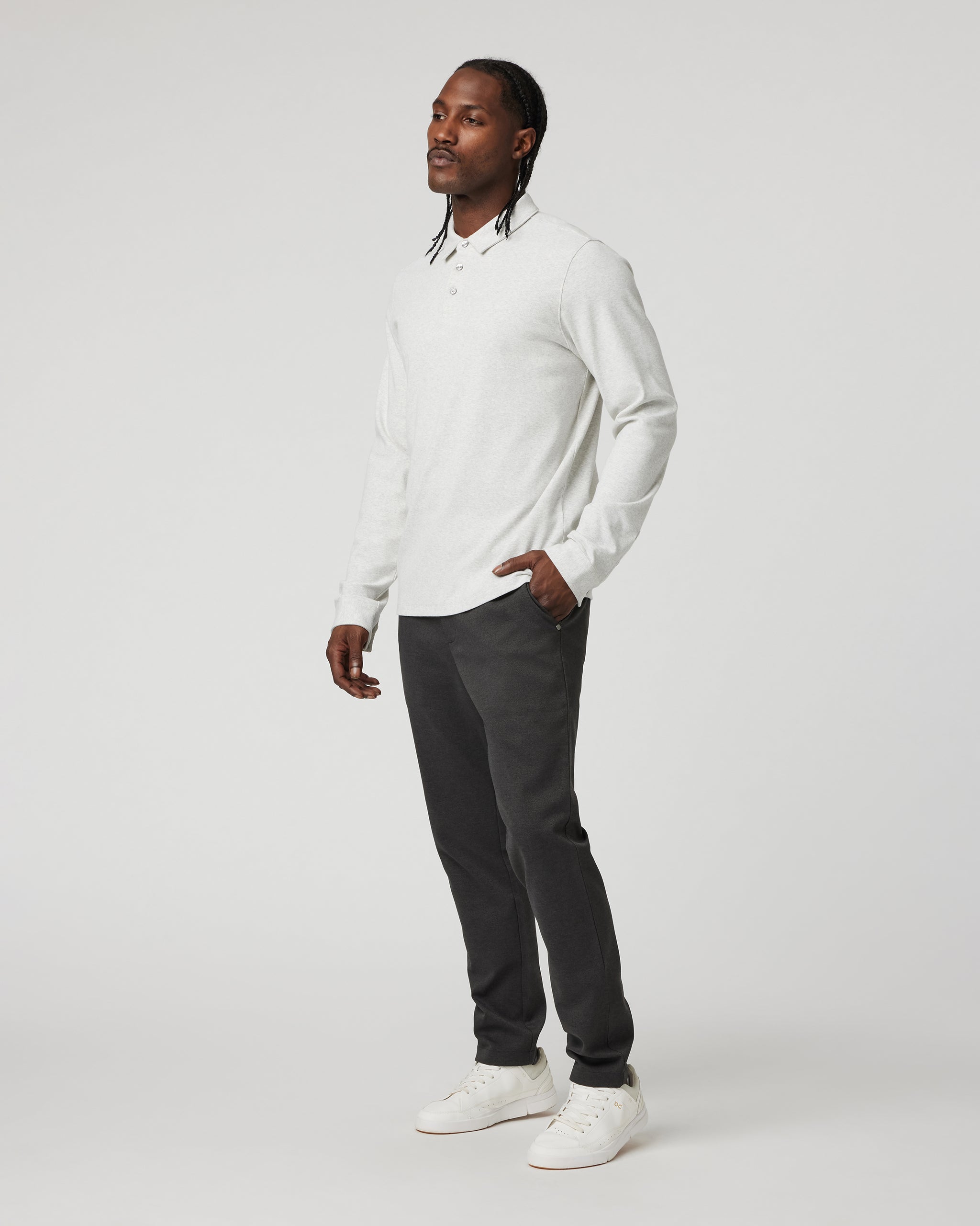 Zurich Elastic Waist Trouser | Dark Pewter Heather