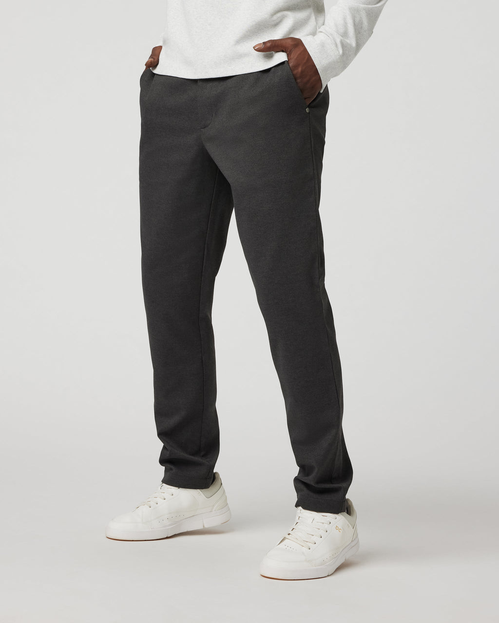 Zurich Elastic Waist Trouser | Dark Pewter Heather