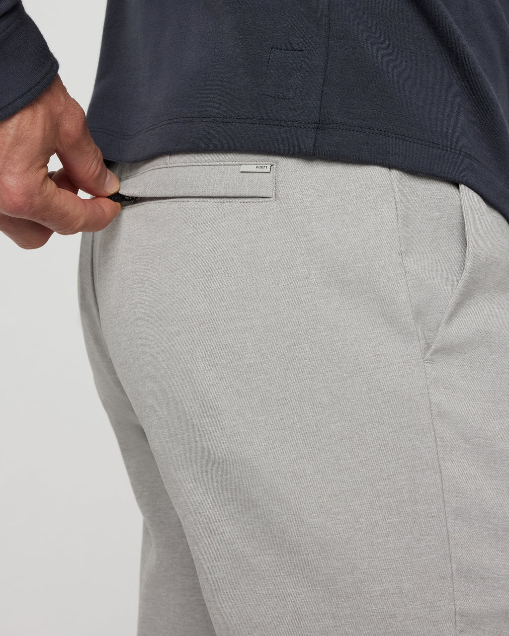 Zurich Elastic Waist Trouser | Light Heather Grey