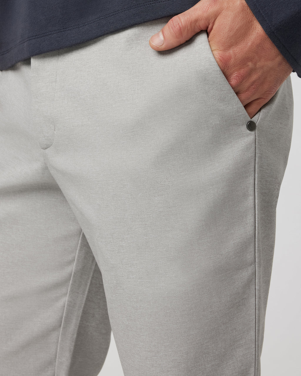 Zurich Elastic Waist Trouser | Light Heather Grey