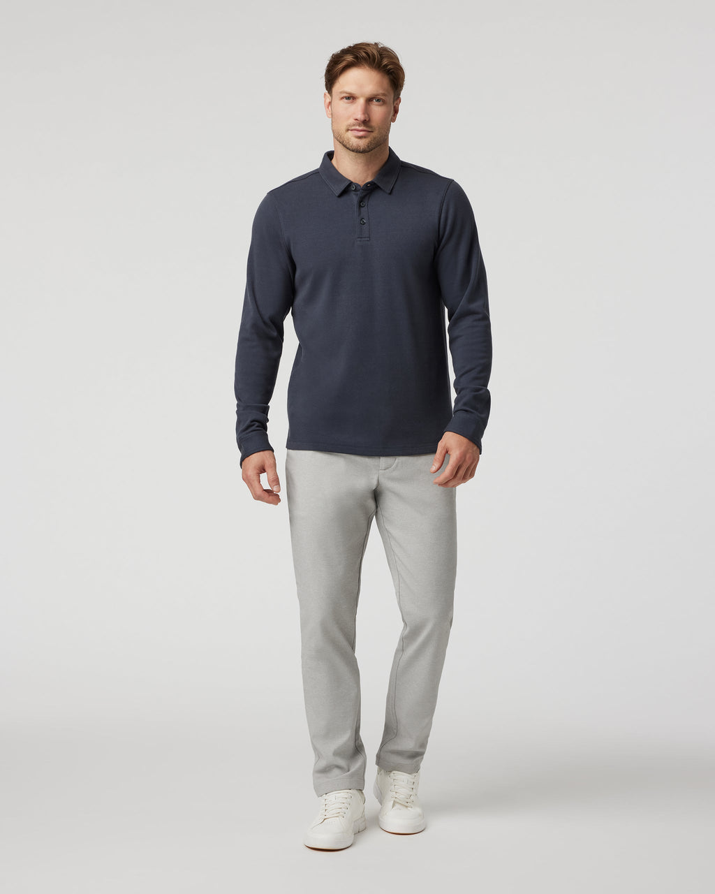 Zurich Elastic Waist Trouser | Light Heather Grey