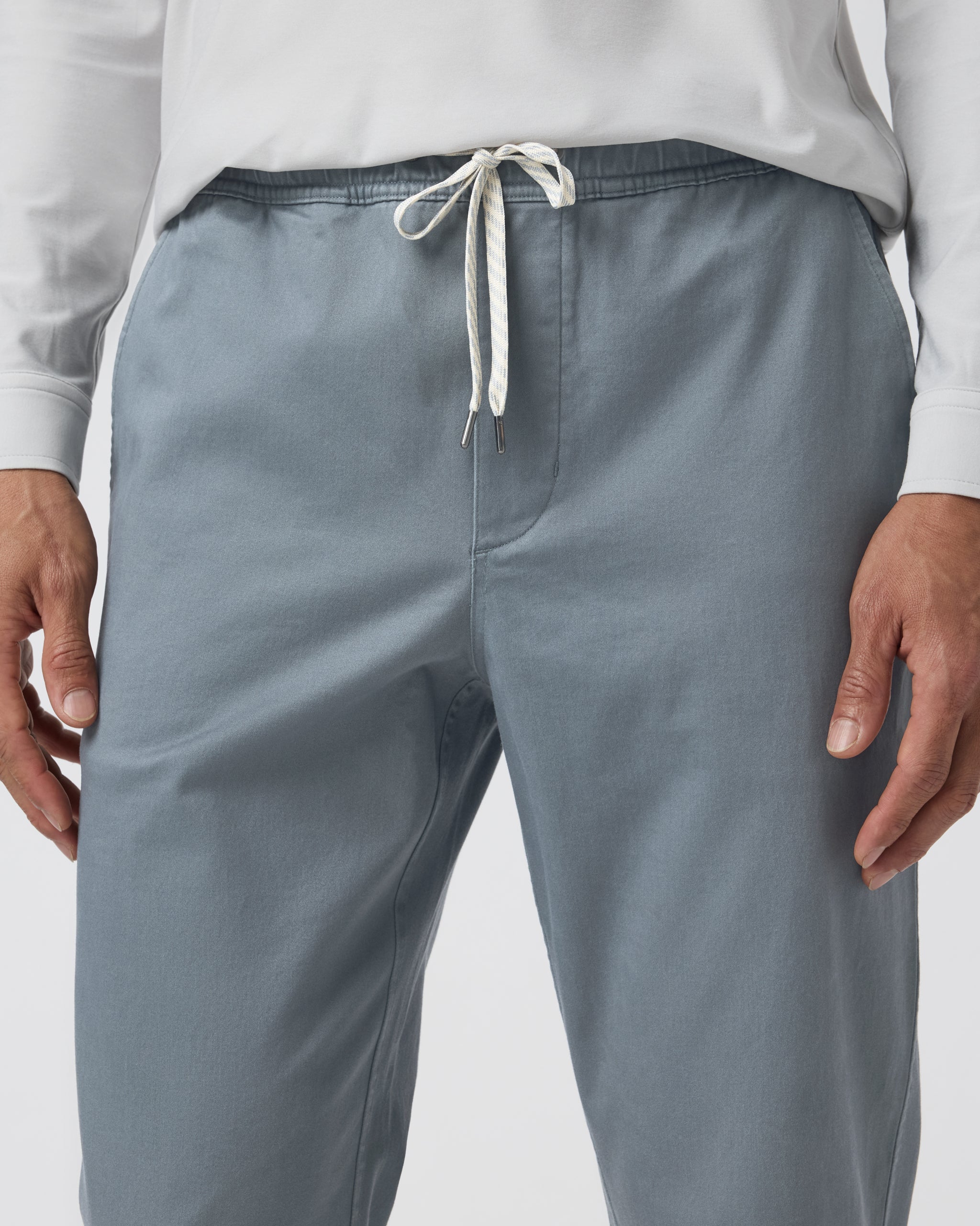 Fletcher Elastic Waist Pant Athletic Slim Fit 30" | Dusty Blue