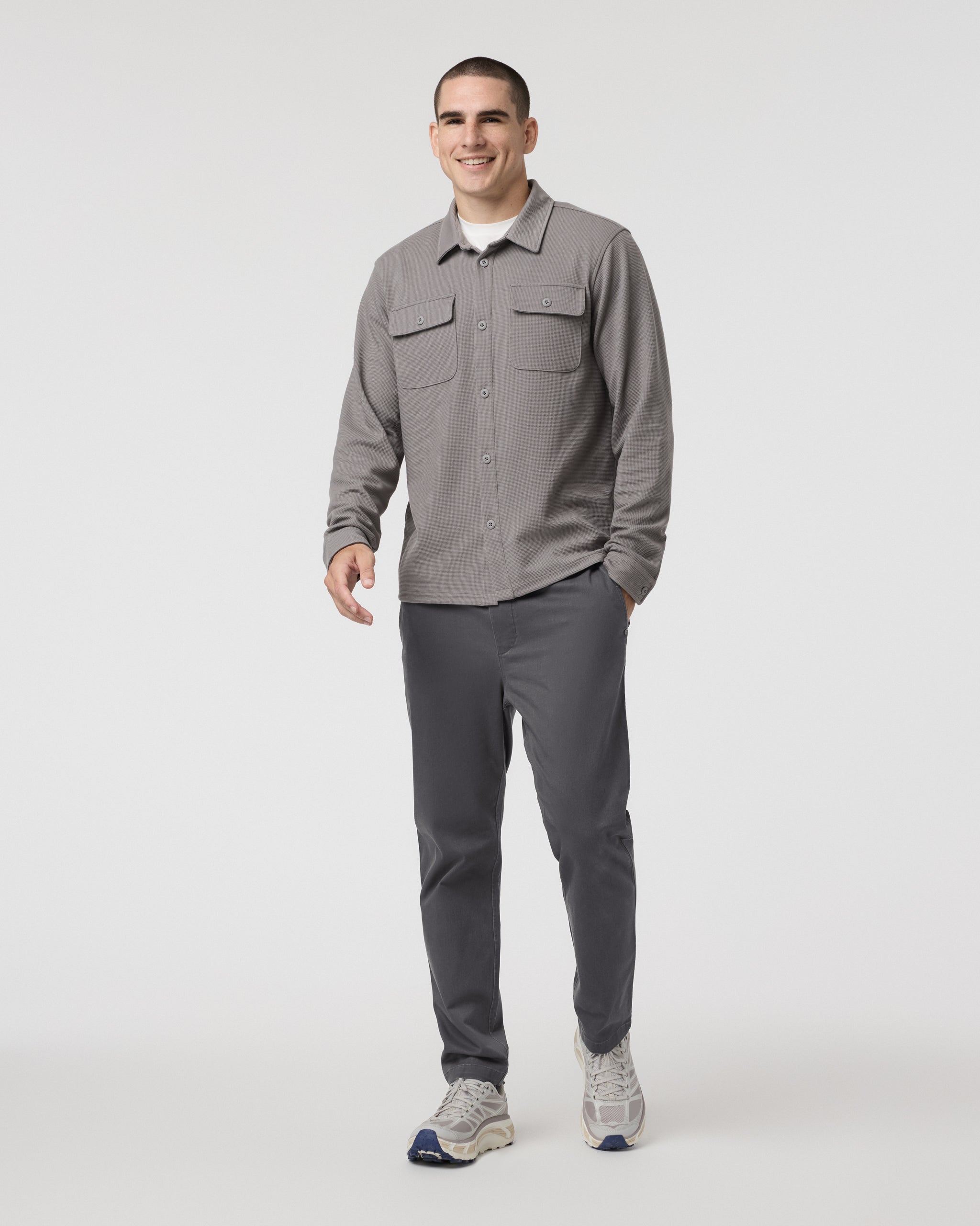 Fletcher Elastic Waist Pant Athletic Slim Fit 30" | Dark Pewter