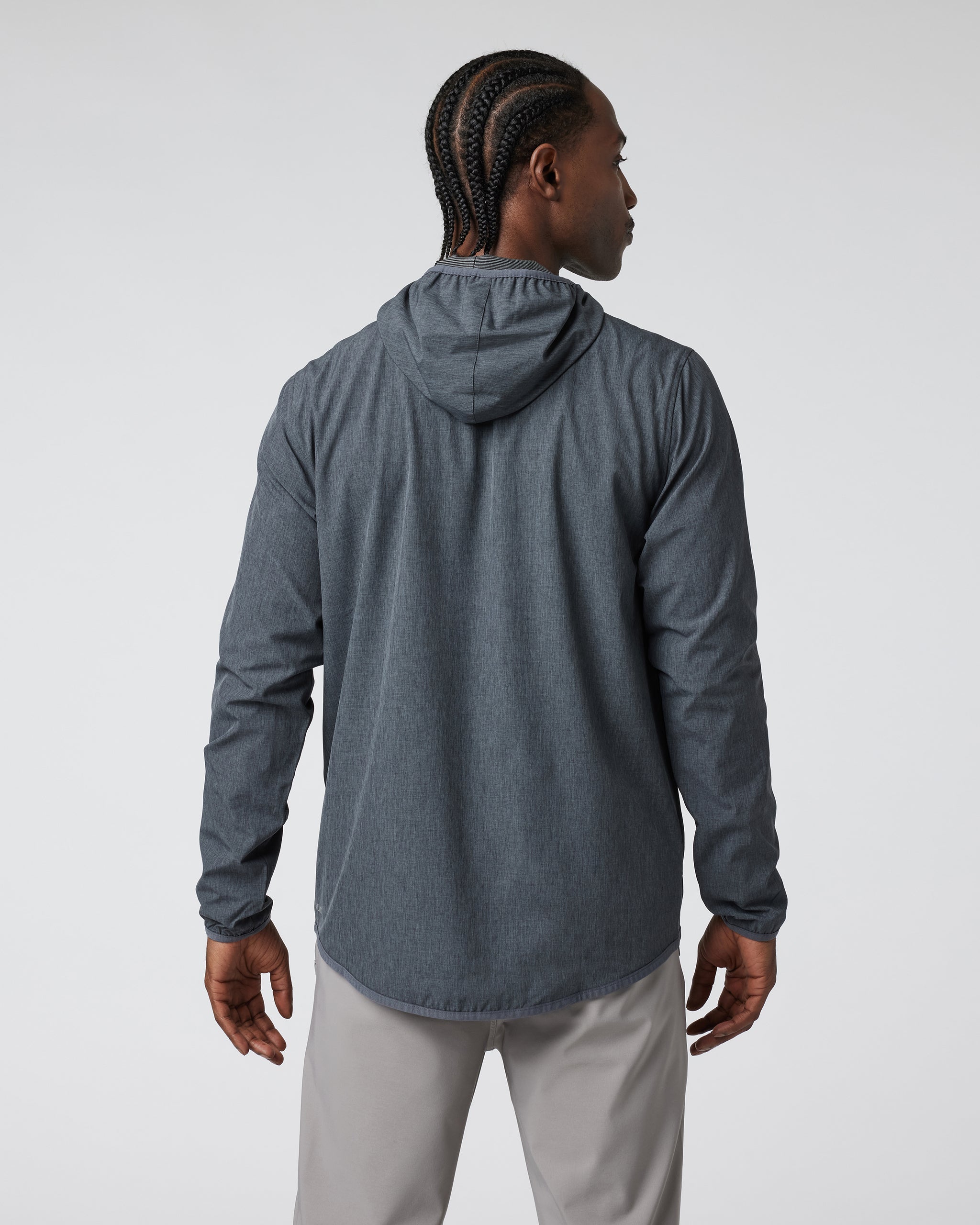 Outdoor Trainer Shell | Dark Pewter Linen Texture